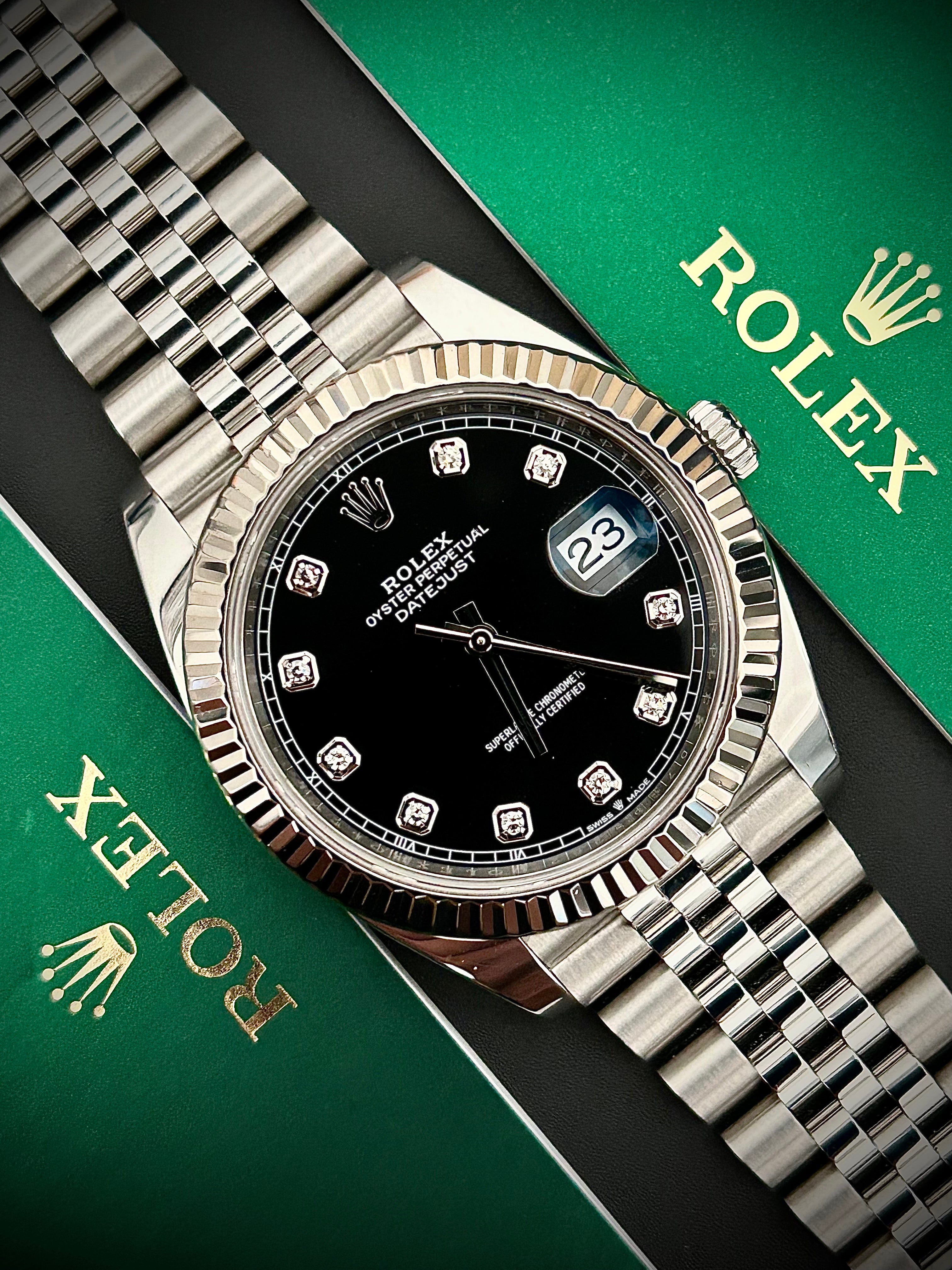 2020 ROLEX DATEJUST 41, BLACK DIAMOND DIAL, 126334, FULL SET, INC GST