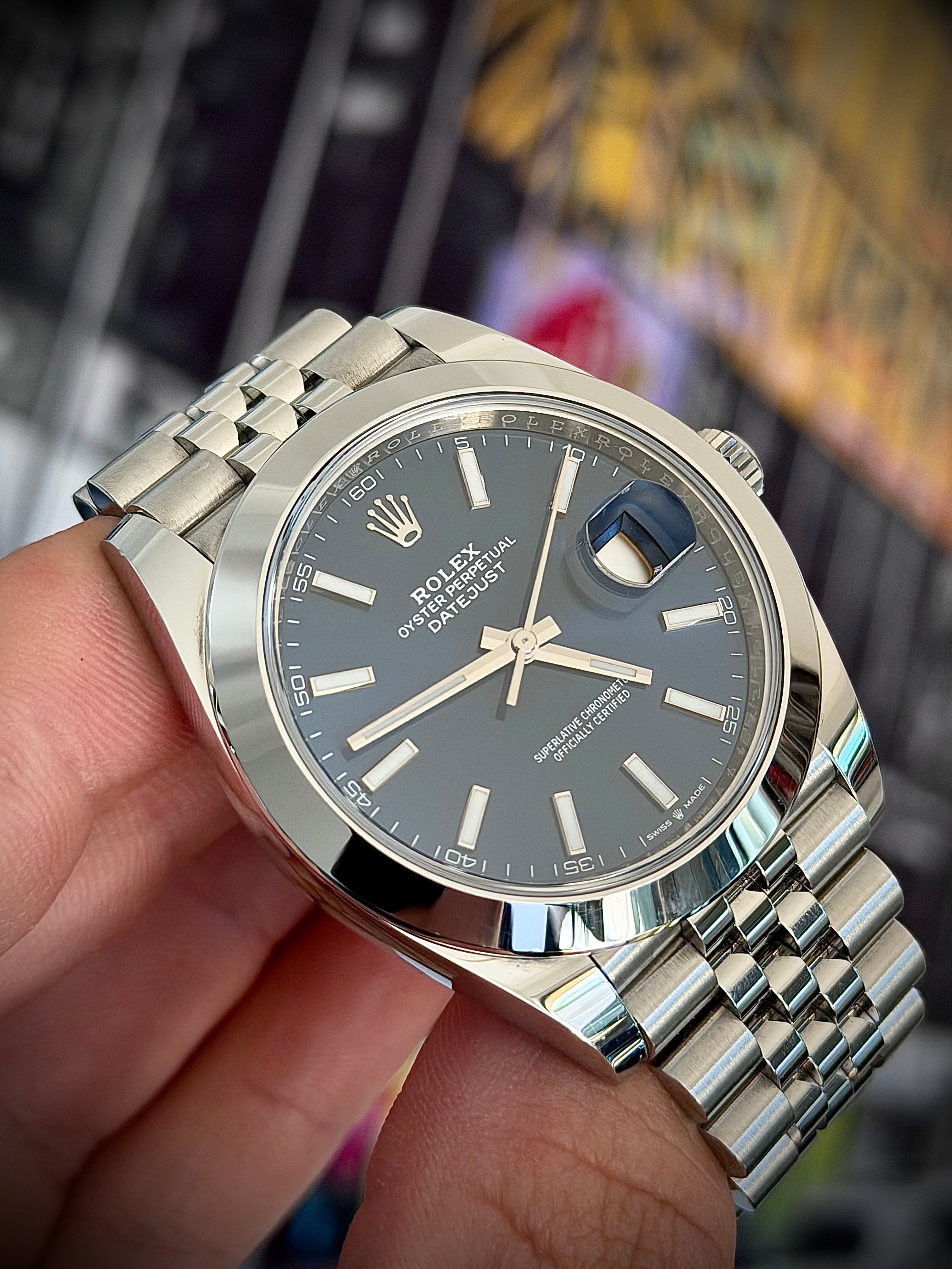 2021 ROLEX DATEJUST 41, BLUE DIAL, SMOOTH JUBILEE 126300, FULL SET, INC GST