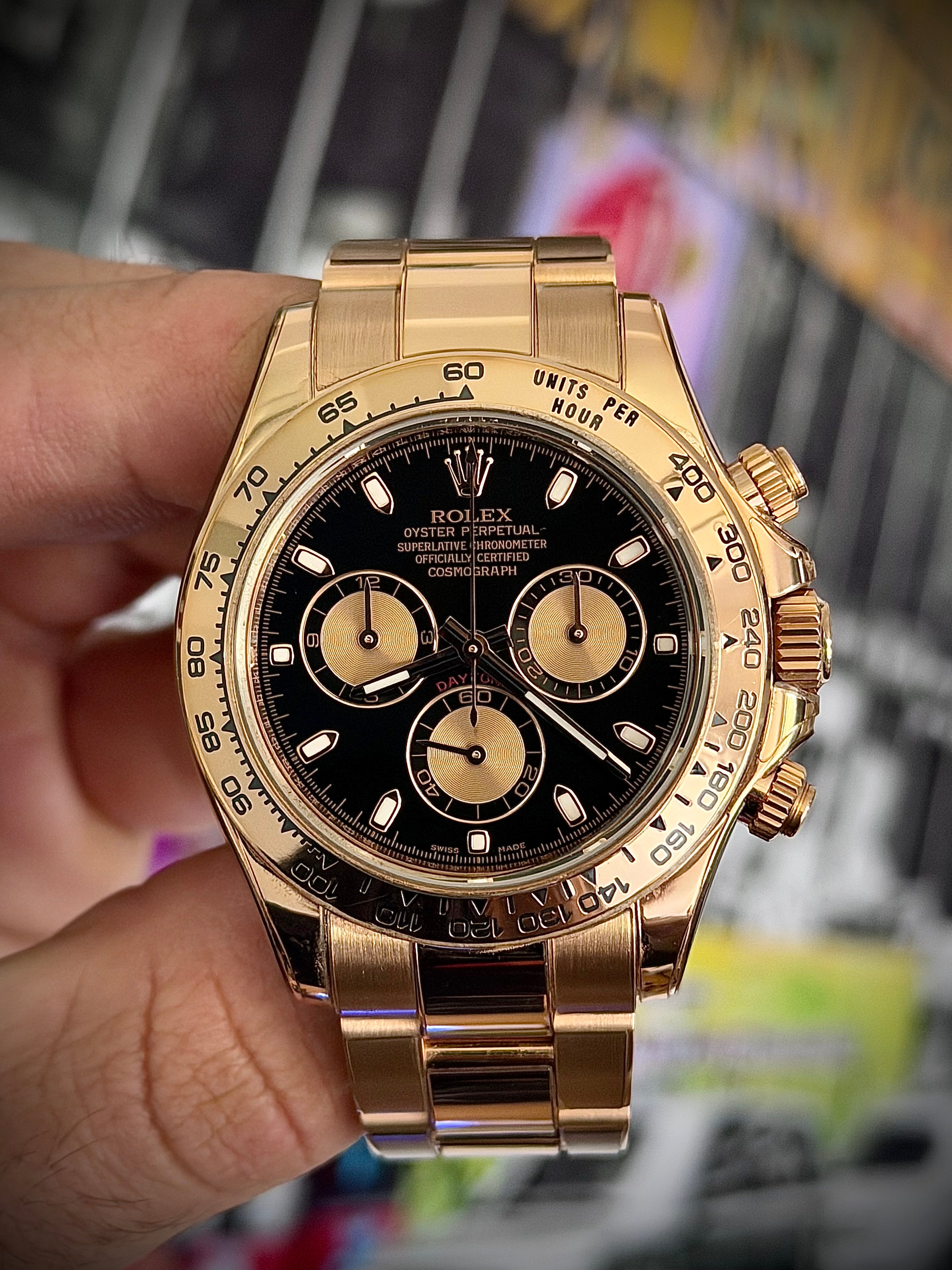 2011 ROLEX DAYTONA, FULL ROSE GOLD, 116505, FULL SET, INC GST