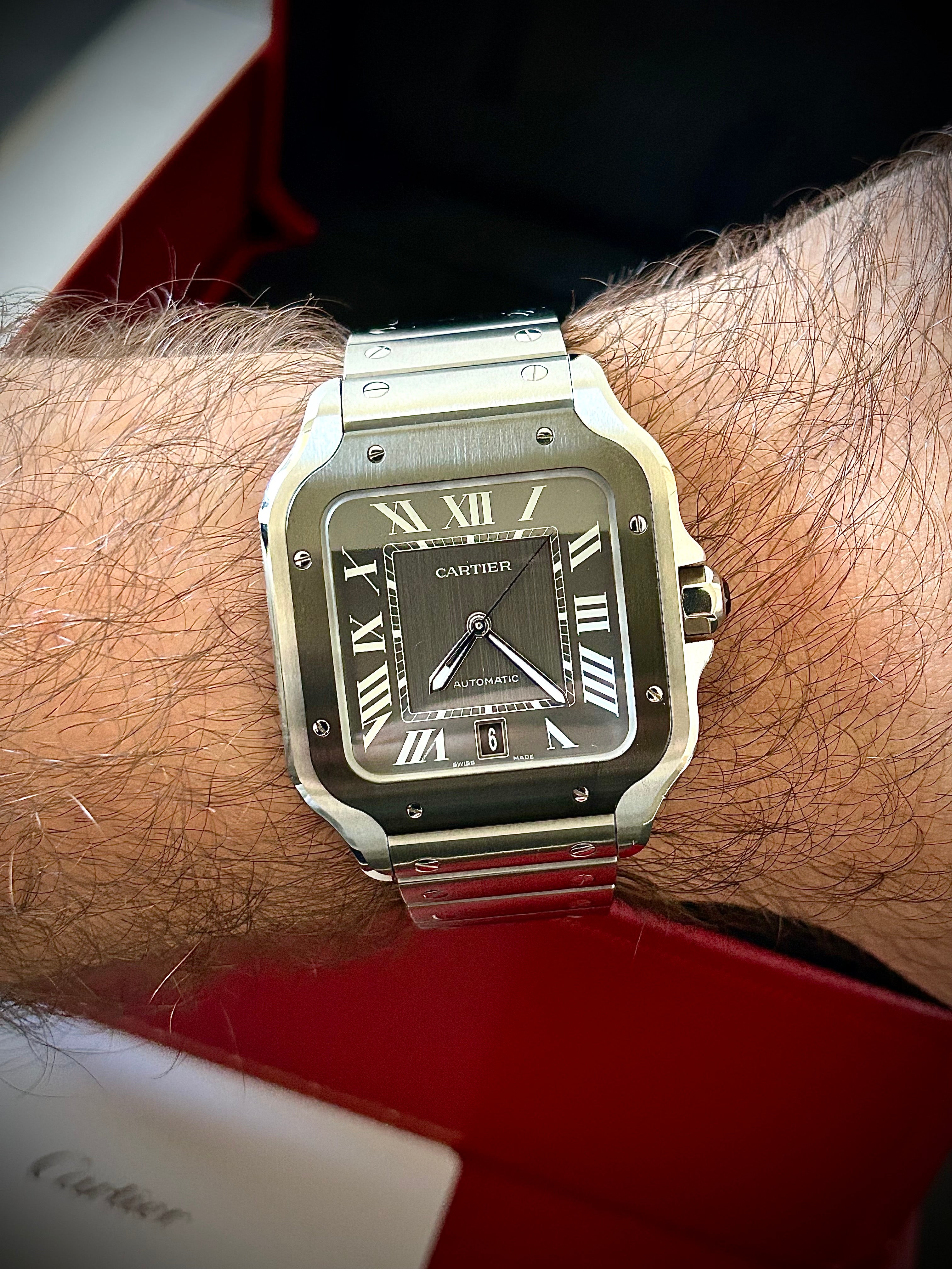 2024 CARTIER SANTOS DE CARTIER LARGE ADLC, WSSA0037, BOX AND PAPERS, INC GST