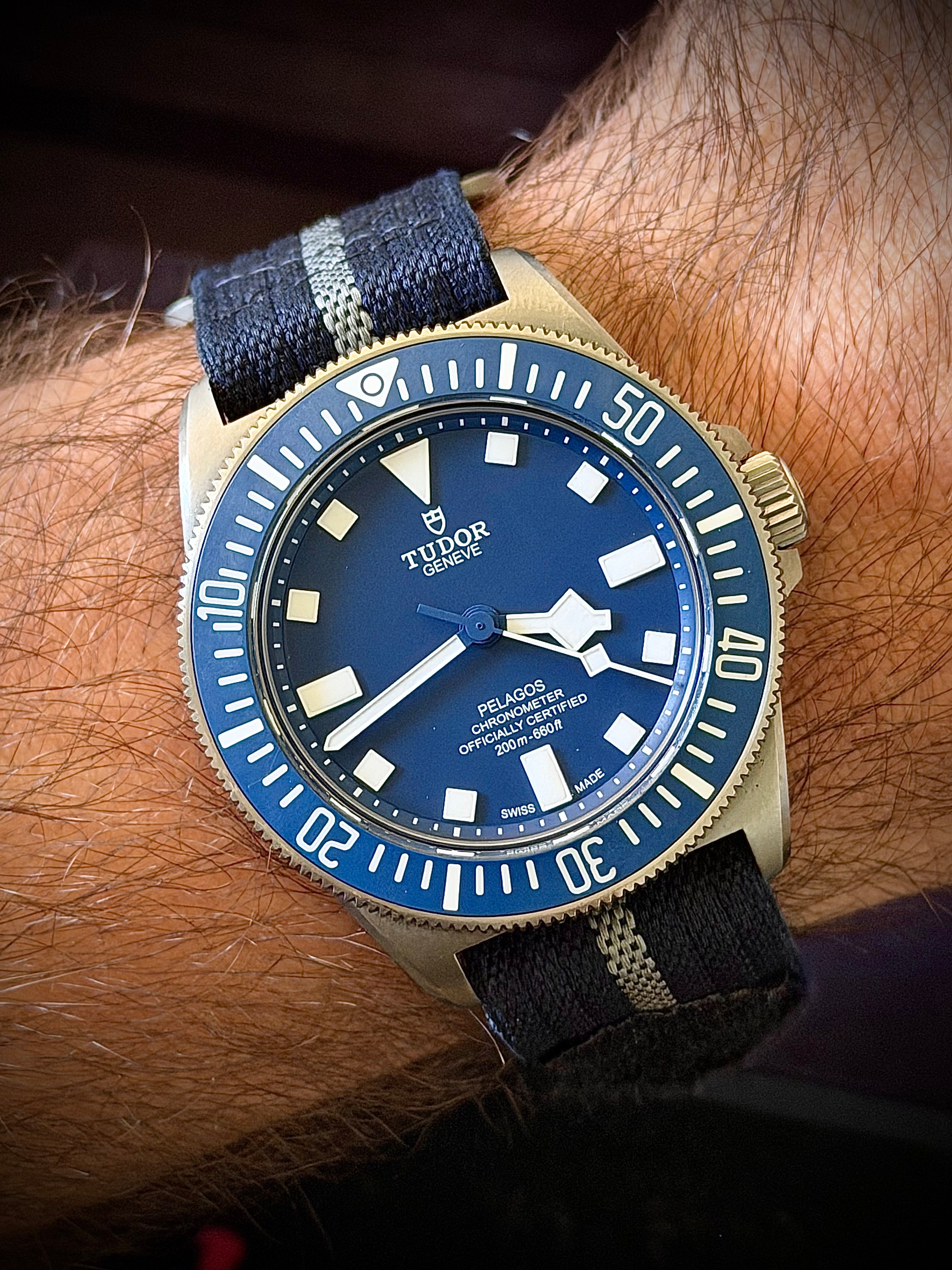 2023 TUDOR PELAGOS FXD “MARINE NATIONALE”, 25707B/23, BLUE DIAL, TITANIUM, FULL SET, INC GST