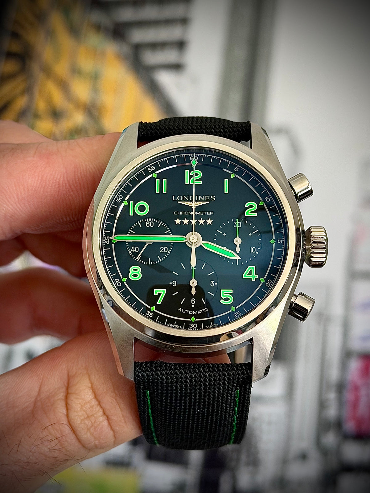 2025 LONGINES SPIRIT PIONEER EDITION CHRONOGRAPH, L3.829.1.53.2, TITANIUM, FULL SET, EXCELLENT CONDITION, INC GST