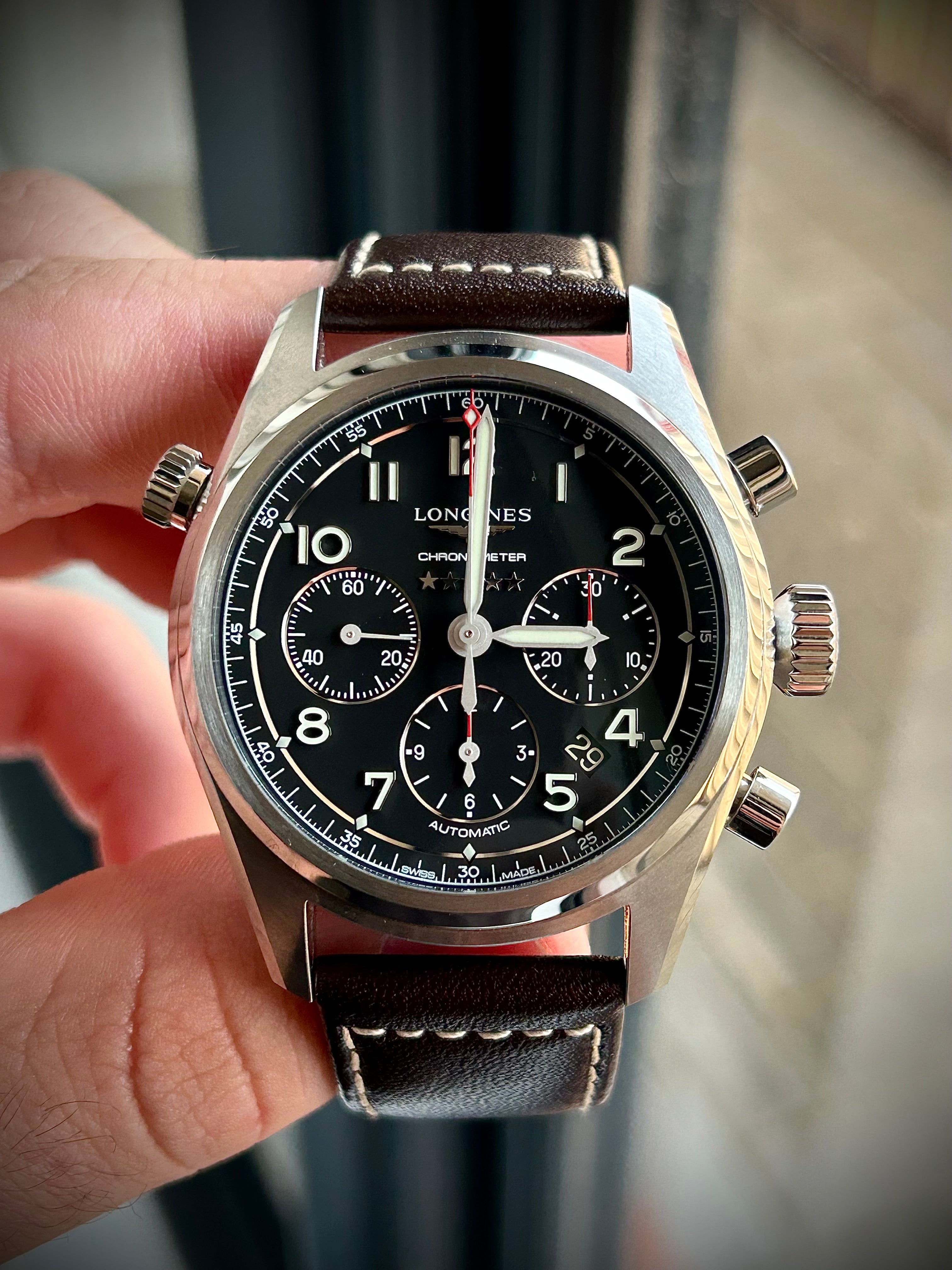 2024 LONGINES SPIRIT CHRONOGRAPH, L3.820.4.53.6, FULL SET, INC GST