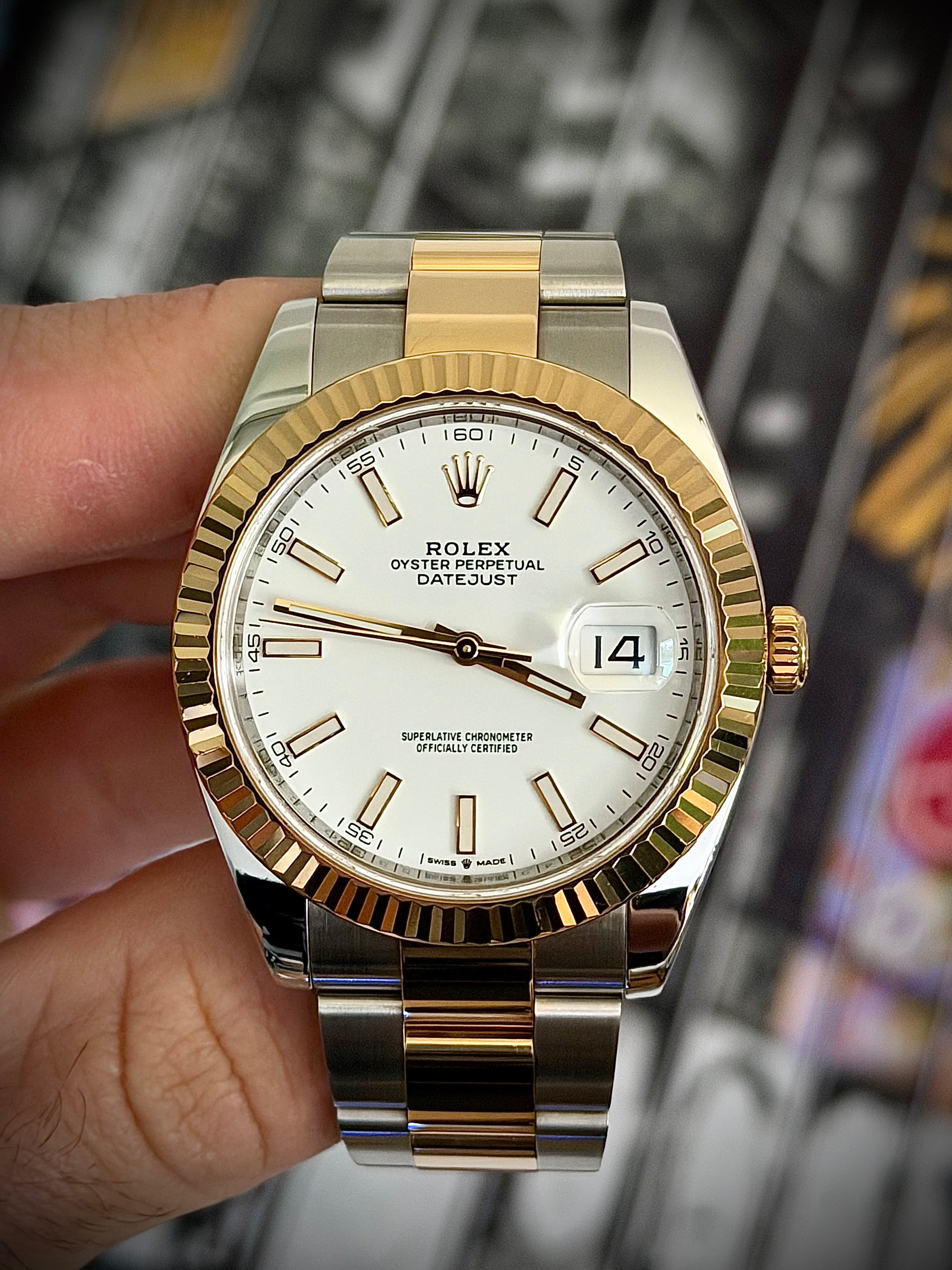 2016 ROLEX DATEJUST 41, 126333, WHITE DIAL, FLUTED BEZEL, OYSTER BRACELET, FULL SET, INC GST