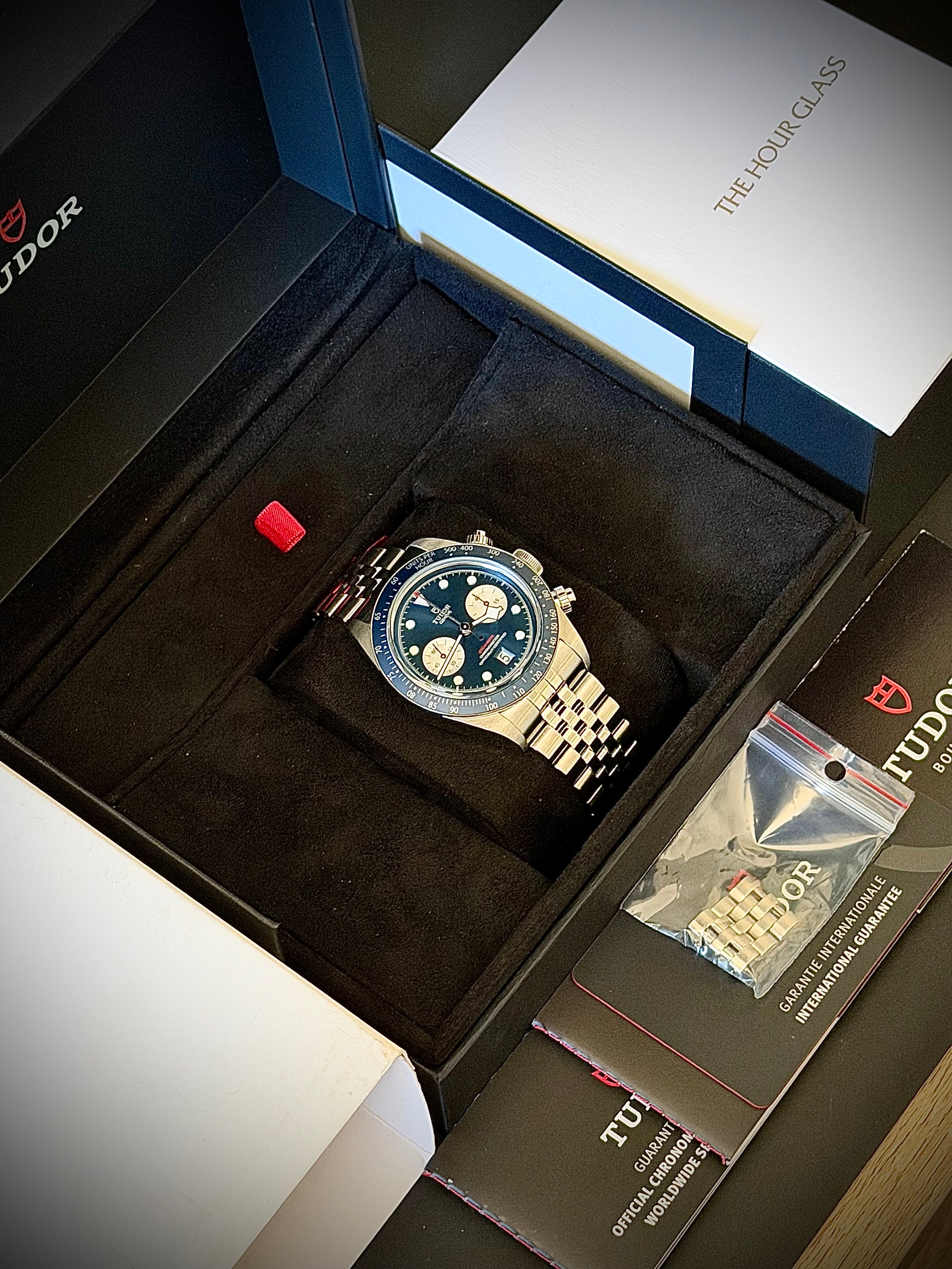 2024 TUDOR BLACK CHRONO BLUE BOUTIQUE EDITION, FULL SET, INC GST