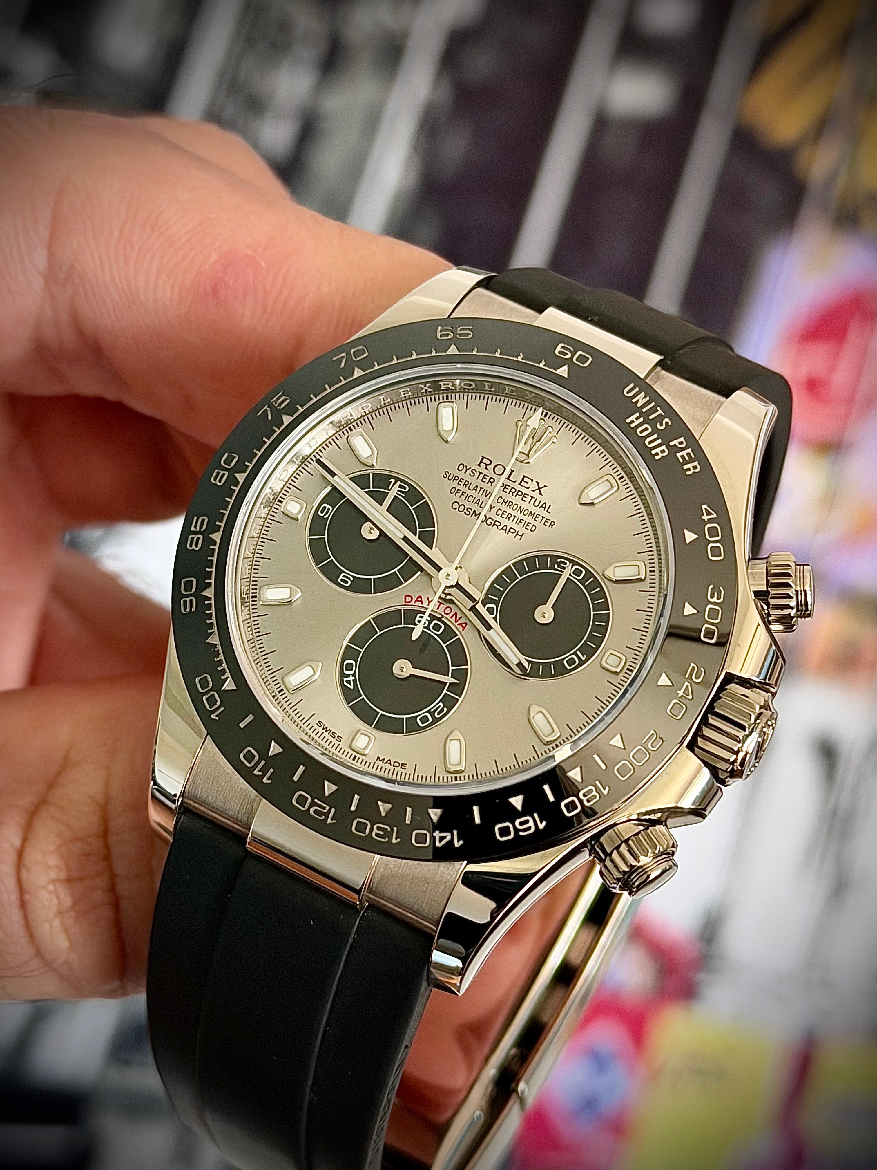 2019 ROLEX COSMOGRAPH DAYTONA “GHOST”, 116519LN, 18CT WHITE GOLD, OYSTERFLEX, FULL SET, INC GST