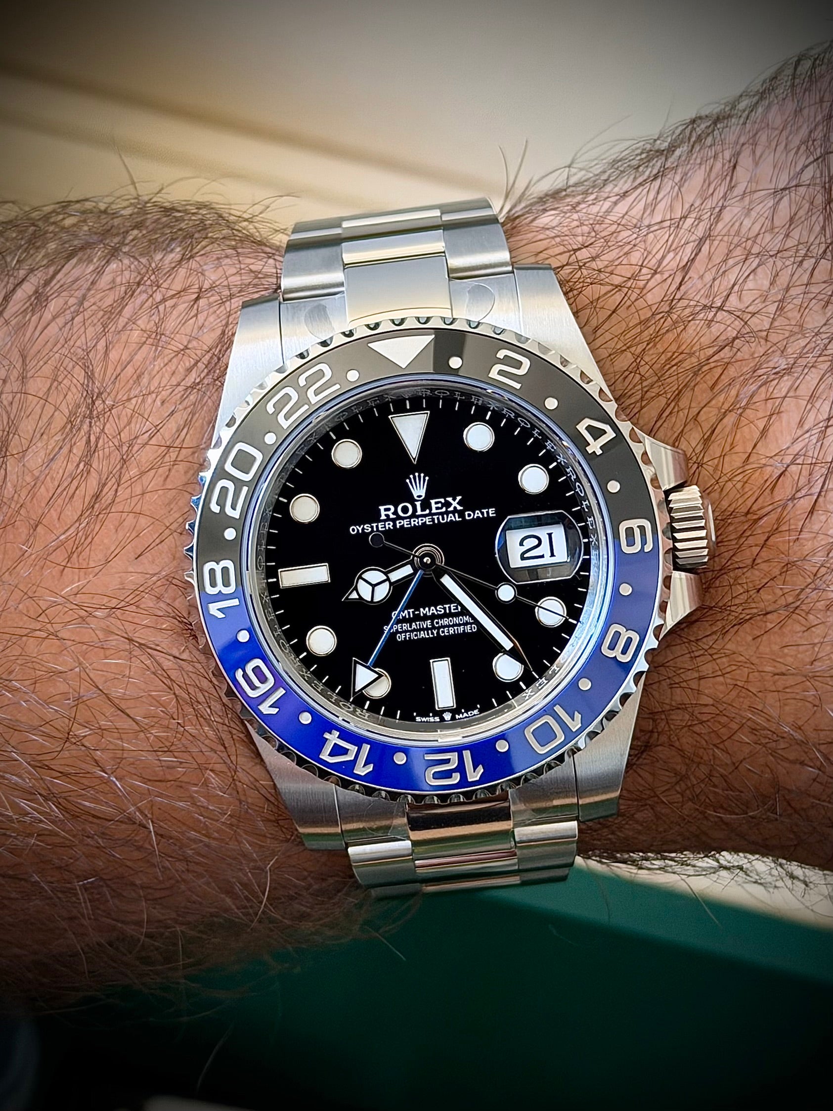 2025 ROLEX GMT MASTER II, BATMAN, BRAND NEW, 126710BLNR, FULL SET, INC GST