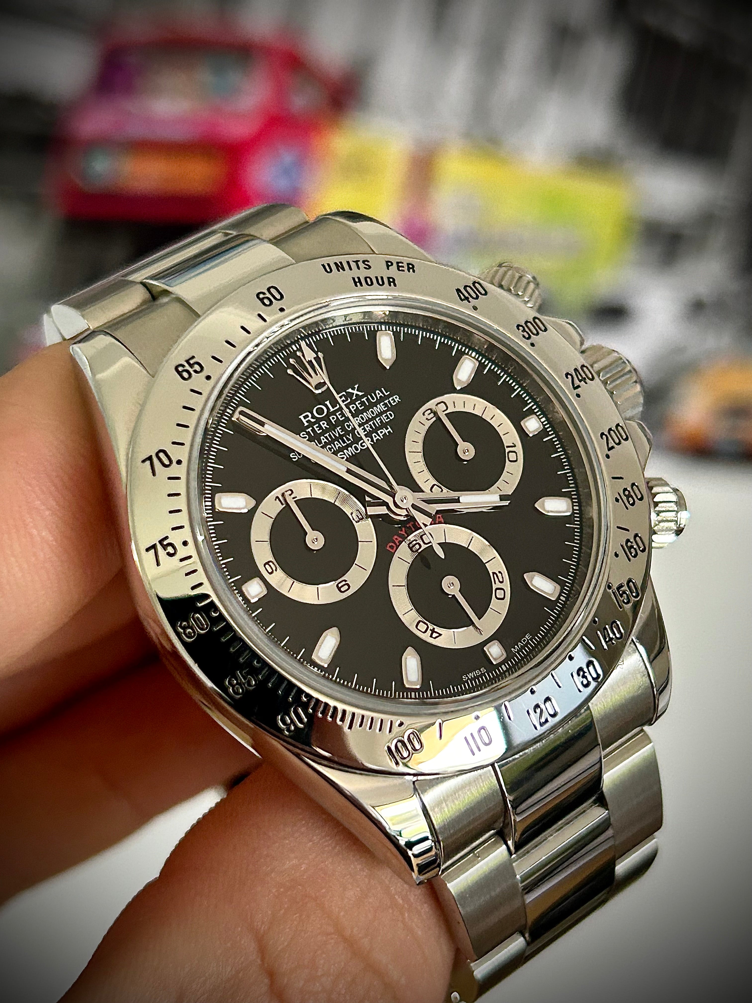 2015 ROLEX COSMOGRAPH DAYTONA, 116520 APH DIAL, BOX AND 2024 RSC, INC GST