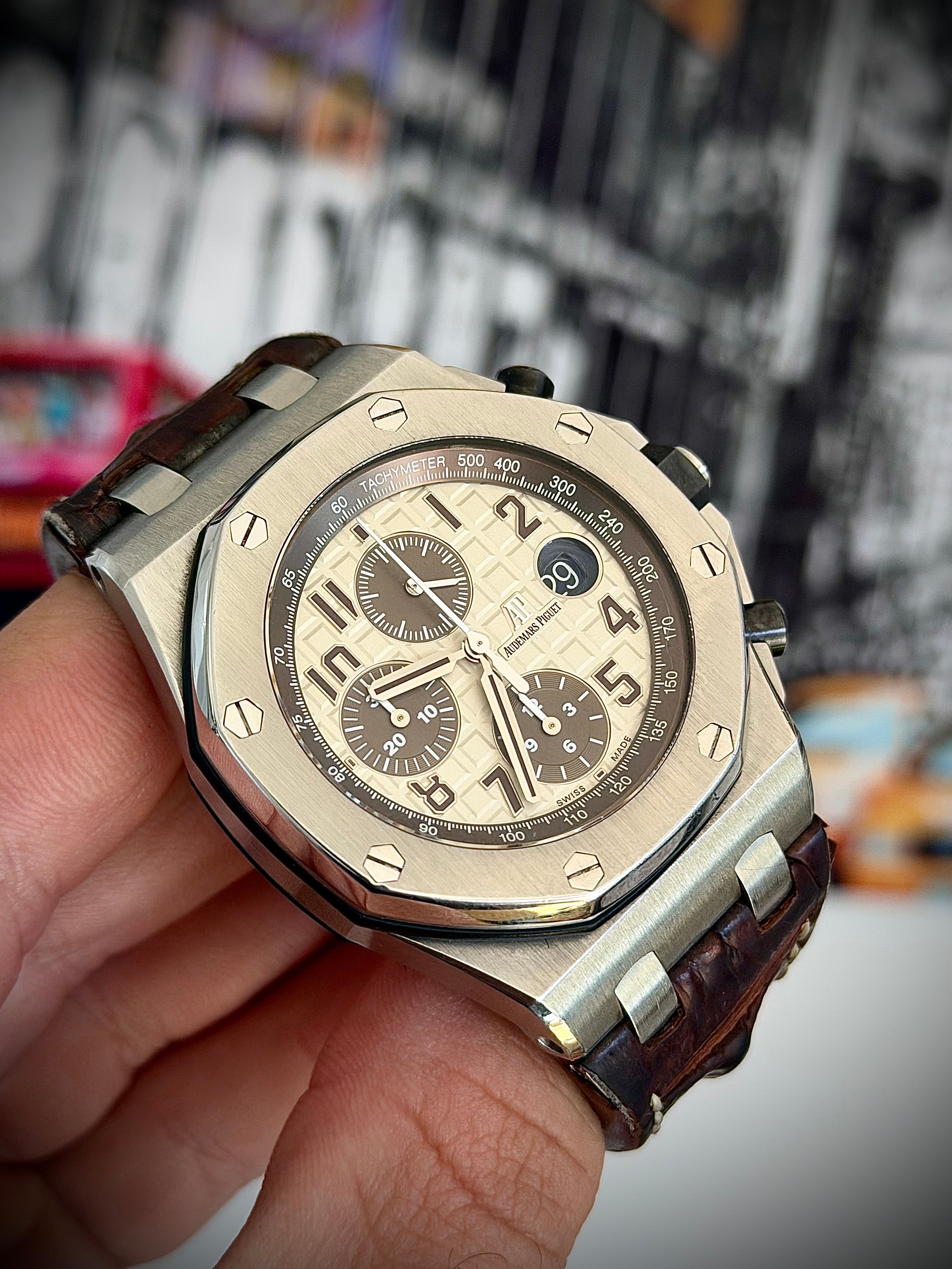 2015 AUDEMARS PIGUET ROYAL OAK OFFSHORE CHRONOGRAPH, “SAFARI” FULL SET, INC GST
