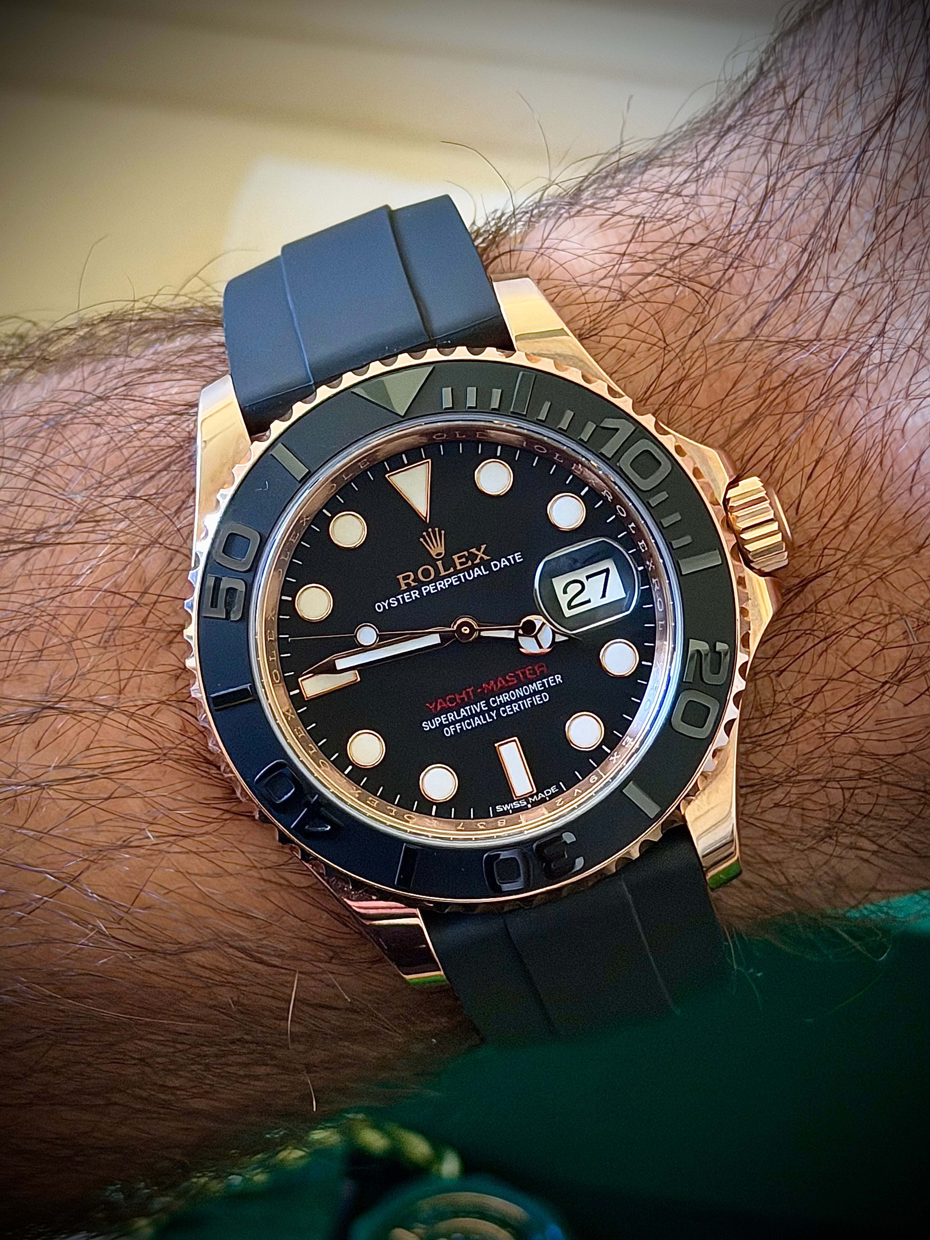 2018 ROLEX YACHT-MASTER 40, 116655, 18CT EVEROSE GOLD, FULL SET, INC GST