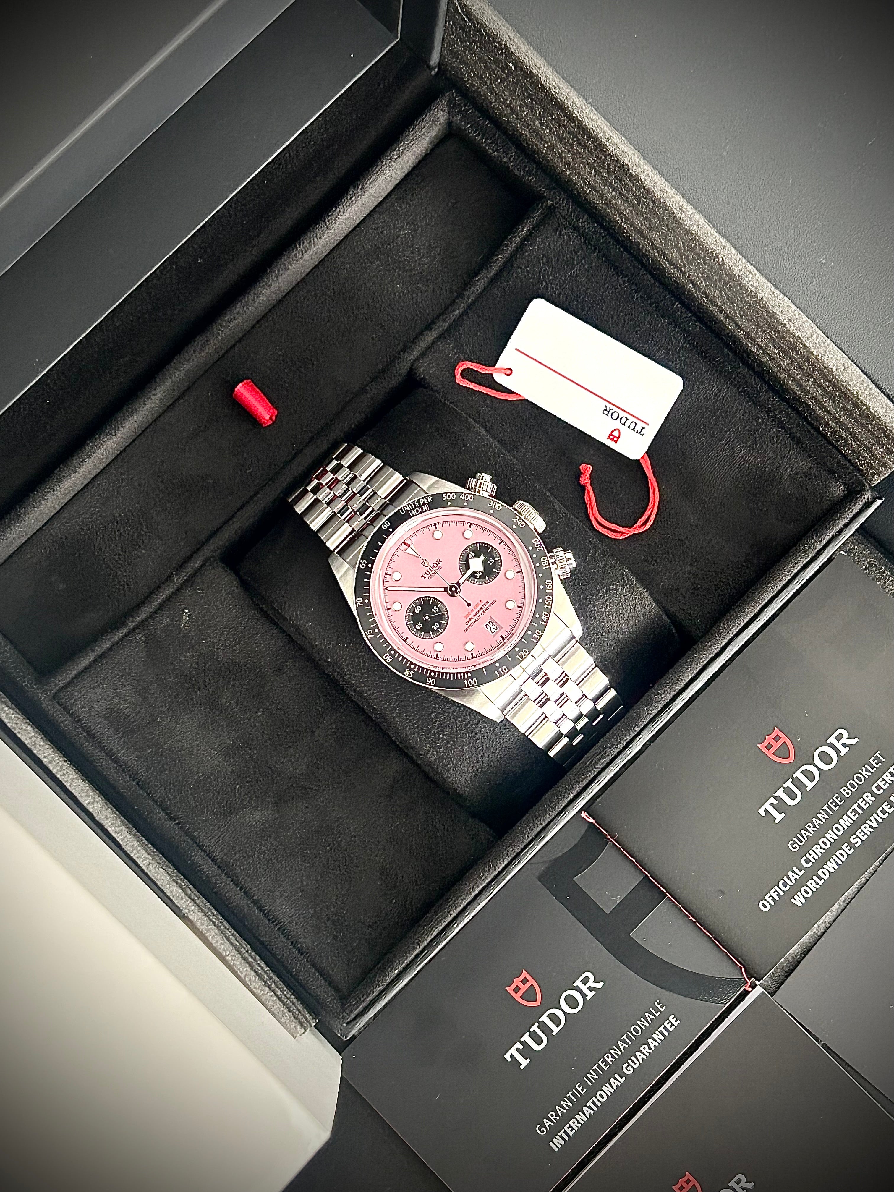 2024 TUDOR BLACK CHRONO PINK 
INTER MIAMI EDITION, FULL SET, INC GST