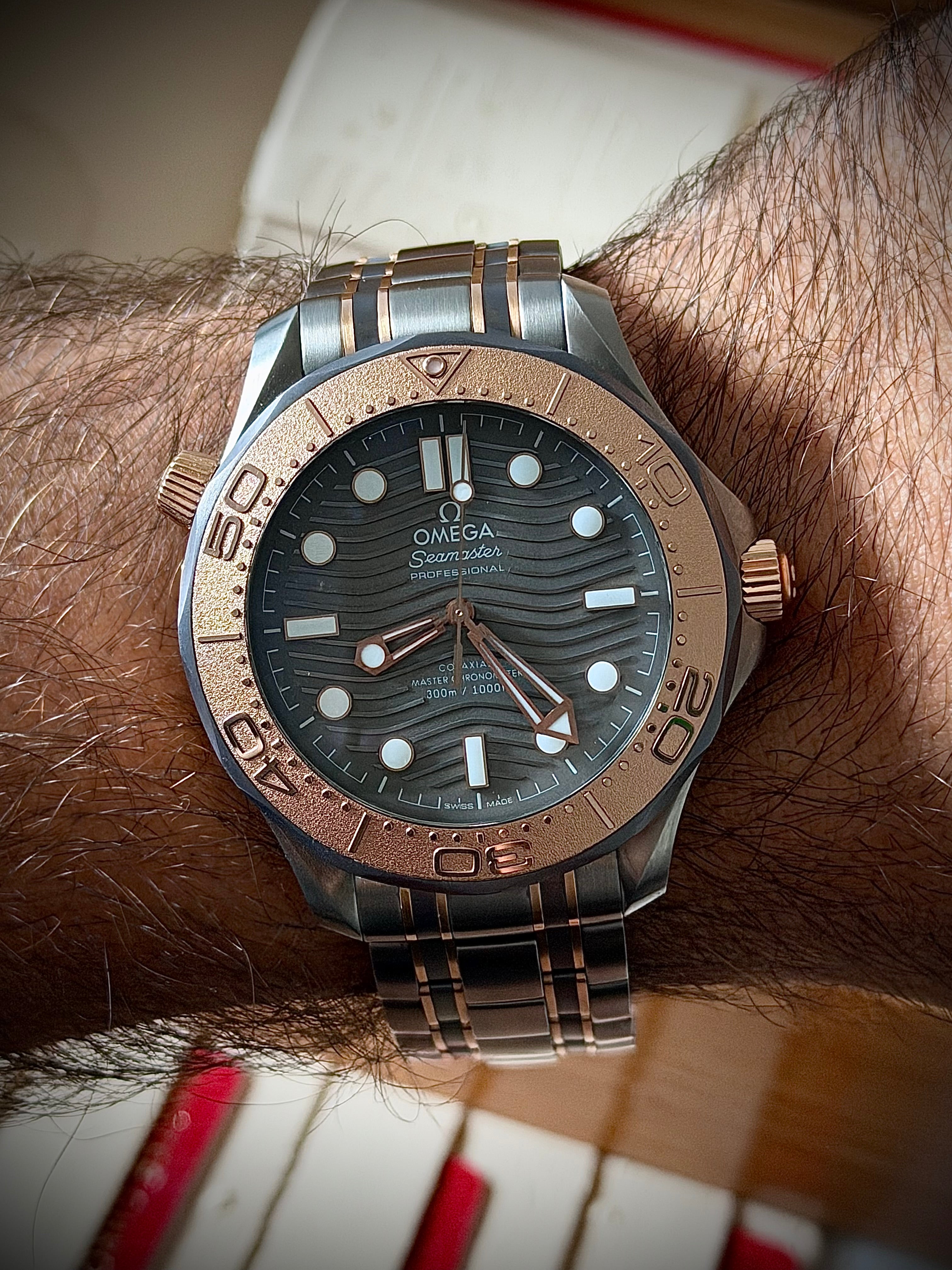 2022 OMEGA SEAMASTER DIVER 300M, LIMITED EDITION, TANTALUM, TITANUM & SEDNA GOLD, 210.60.42.20.99.001, FULL SET, INC GST