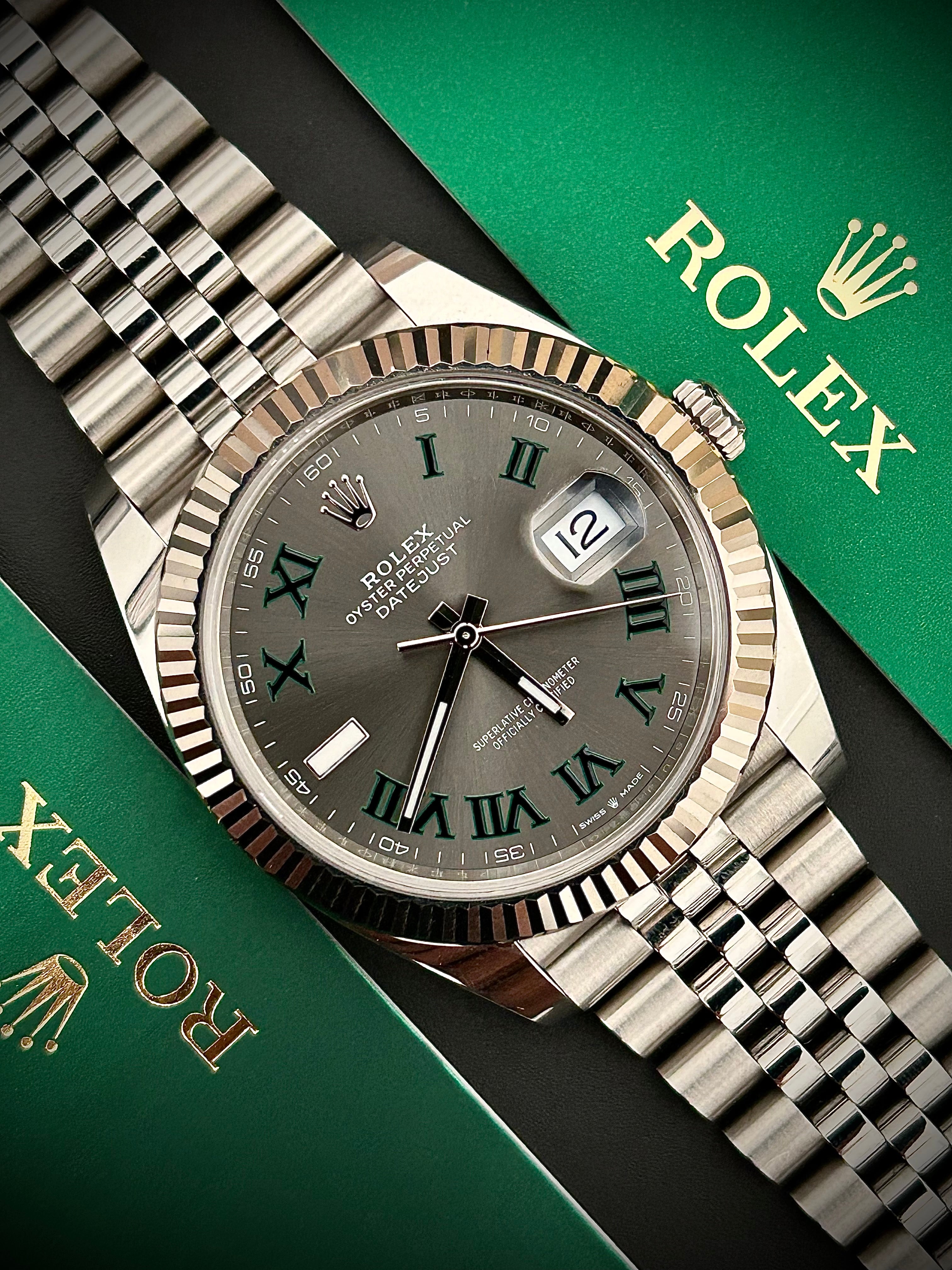 2024 ROLEX DATEJUST 41, WIMBLEDON, 126334, FULL SET, INC GST