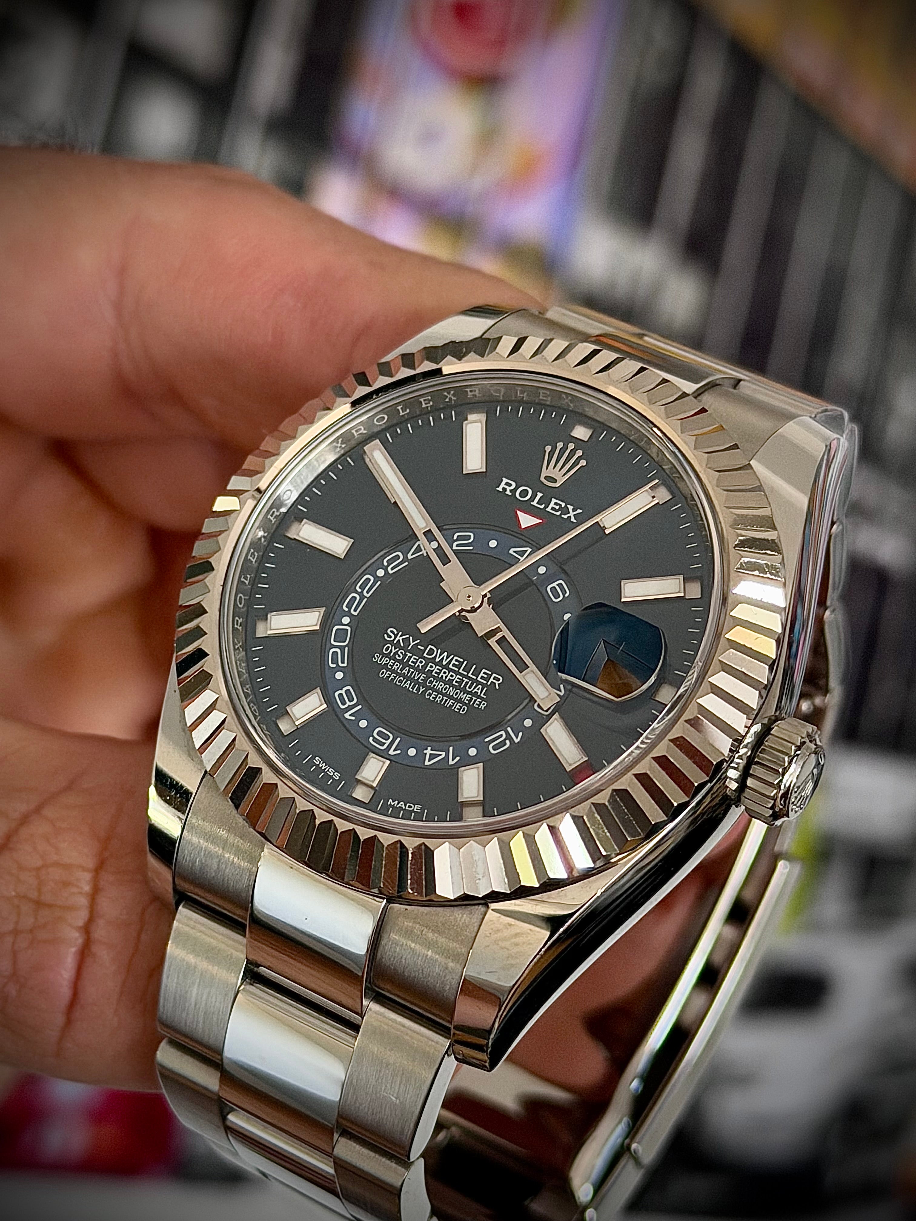 2018 ROLEX SKY DWELLER, BLUE DIAL, OYSTER, 326934, FULL SET, INC GST