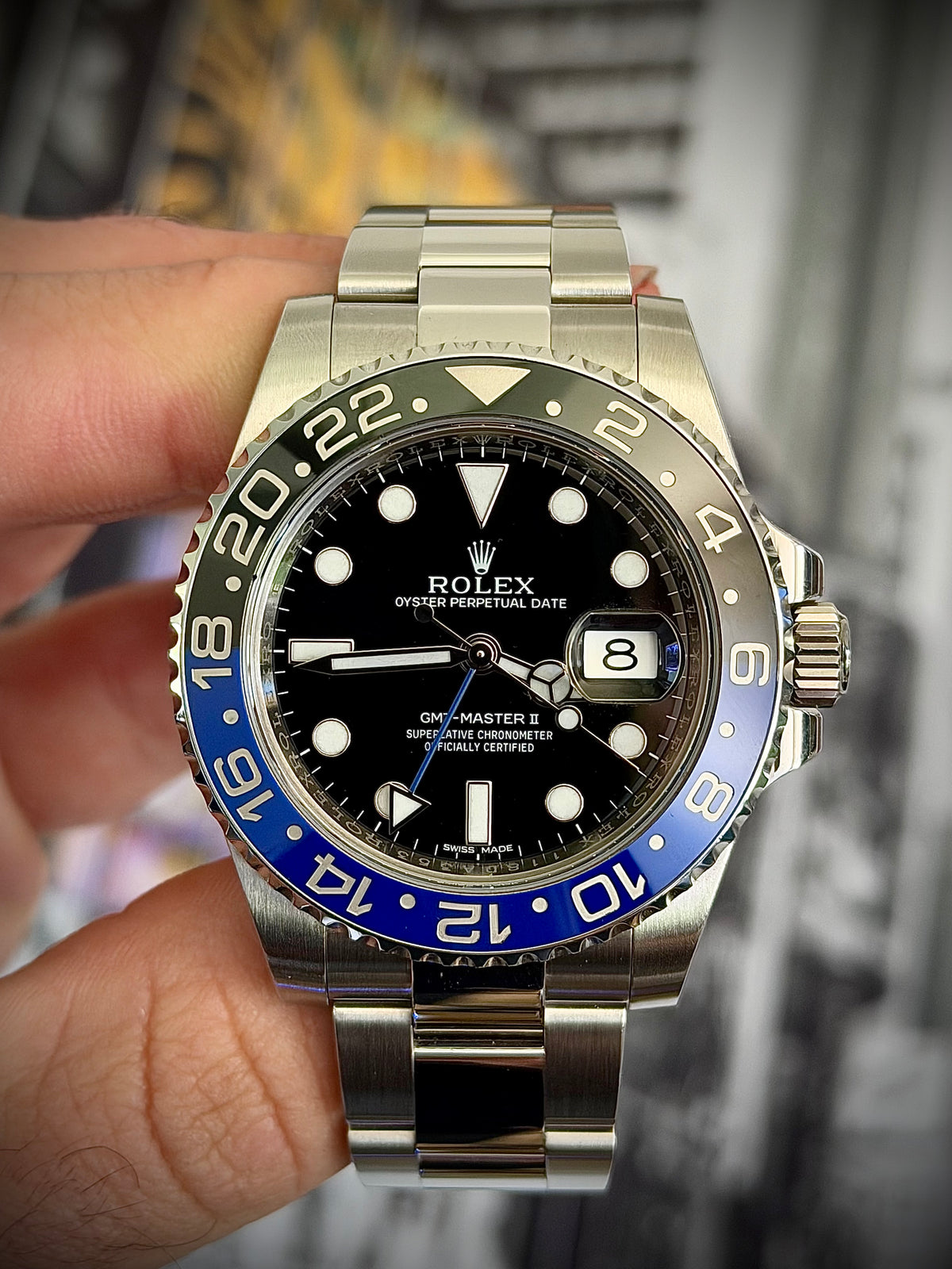 2014 ROLEX GMT-MASTER II “BATMAN”, 116710BLNR, BOX & PAPERS, EXCELLENT CONDITION, INC GST