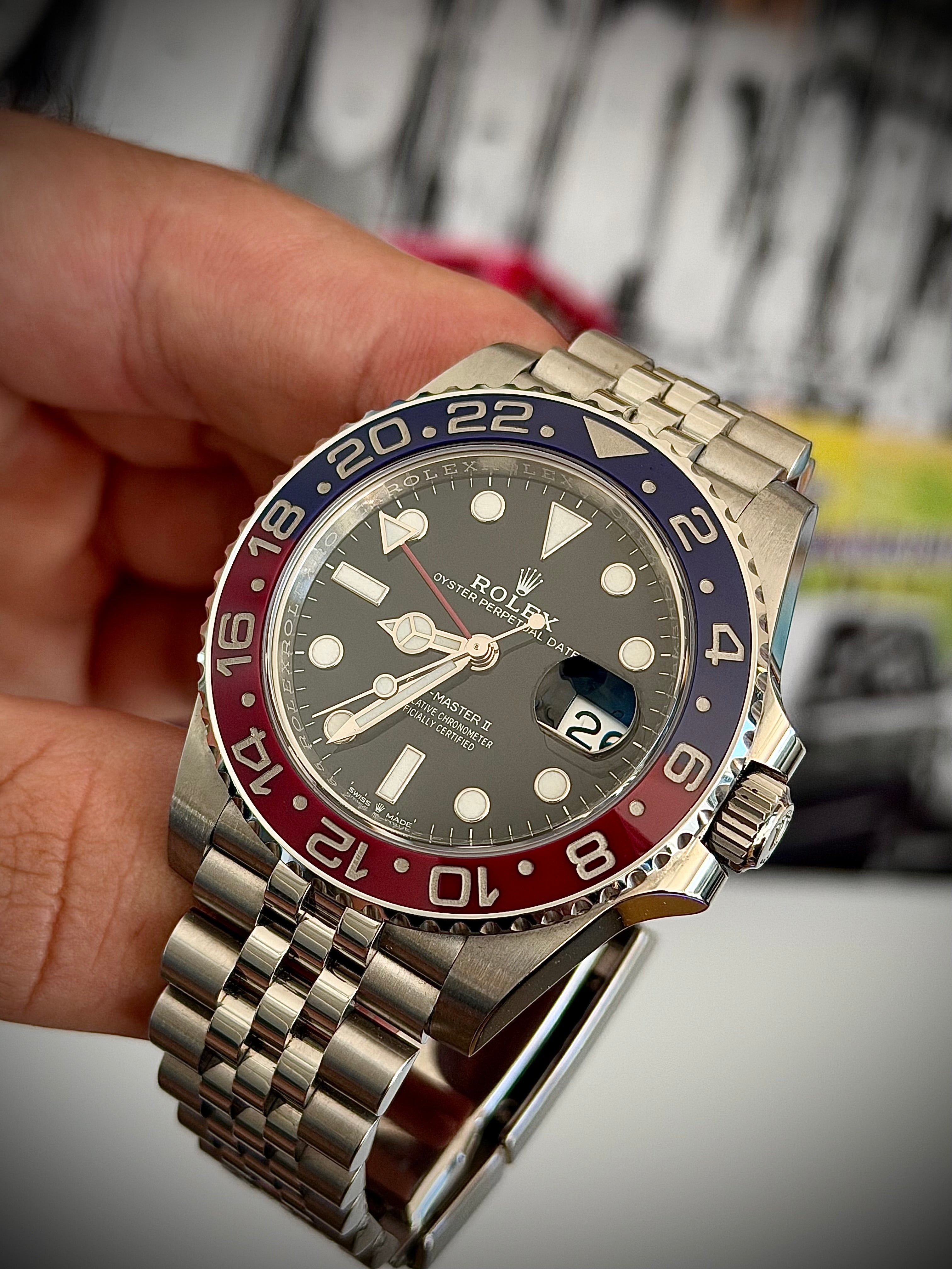 2019 ROLEX GMT MASTER II, PEPSI, 126710BLRO, FULL SET, INC GST