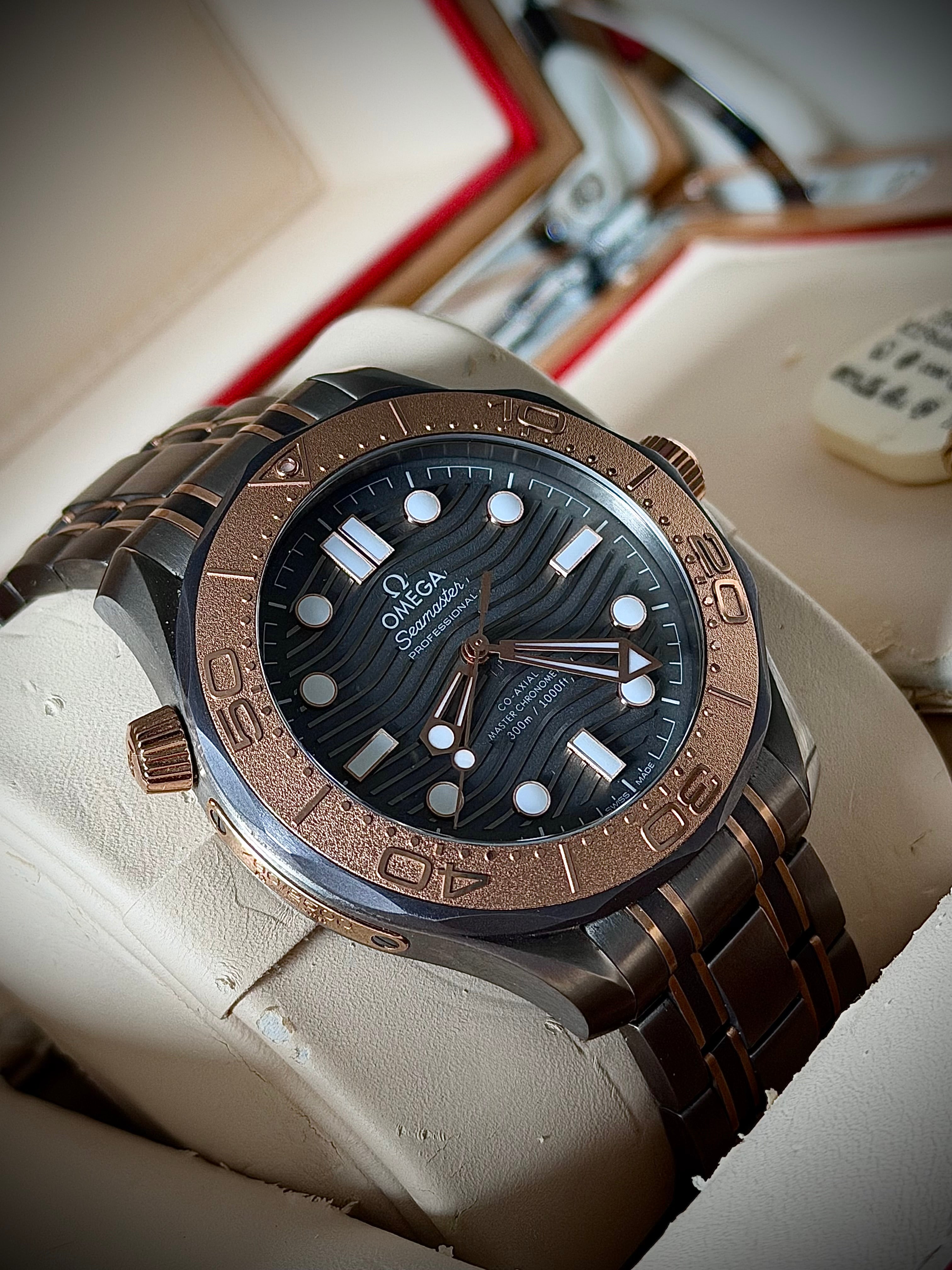 2022 OMEGA SEAMASTER DIVER 300M, LIMITED EDITION, TANTALUM, TITANUM & SEDNA GOLD, 210.60.42.20.99.001, FULL SET, INC GST