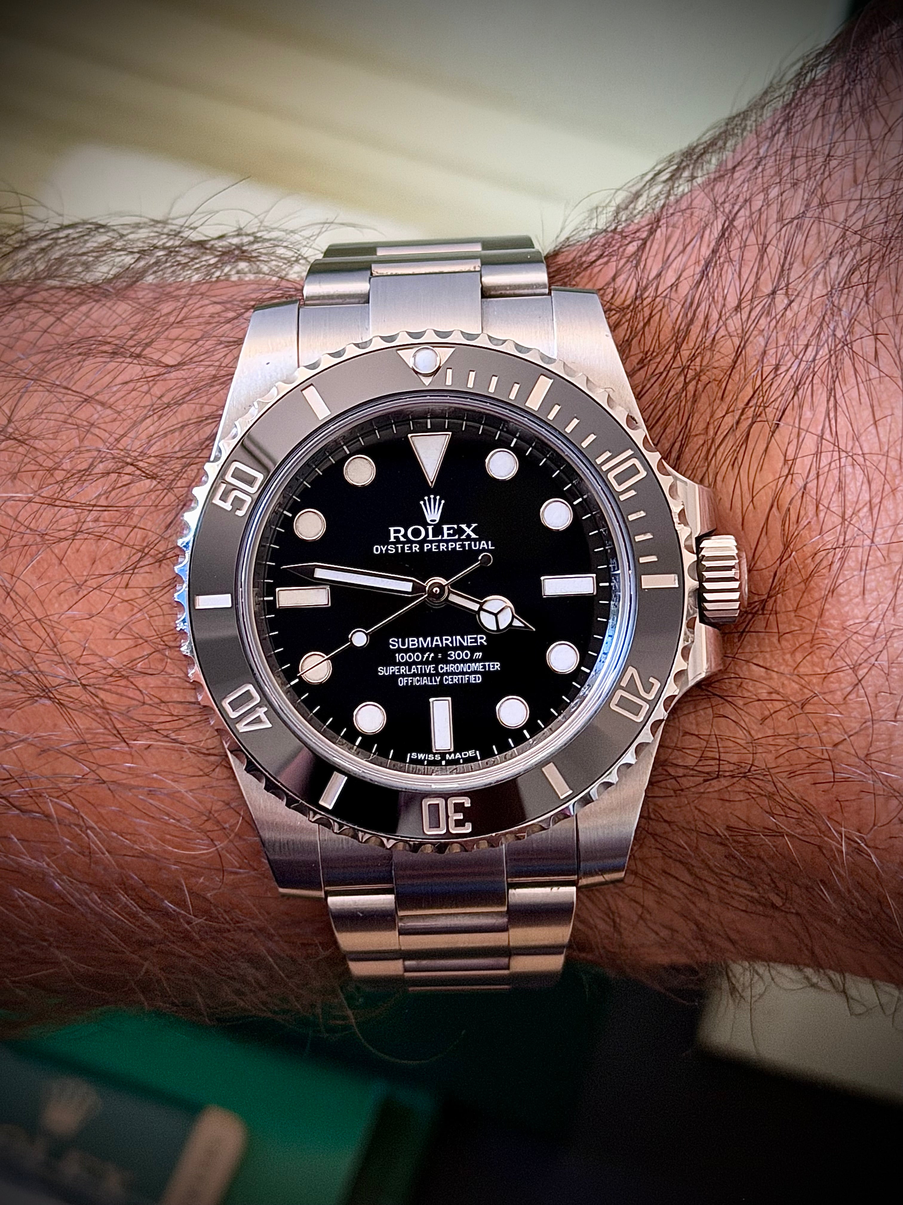 2014 ROLEX SUBMARINER NO DATE, 114060, BOX AND PAPERS, INC GST