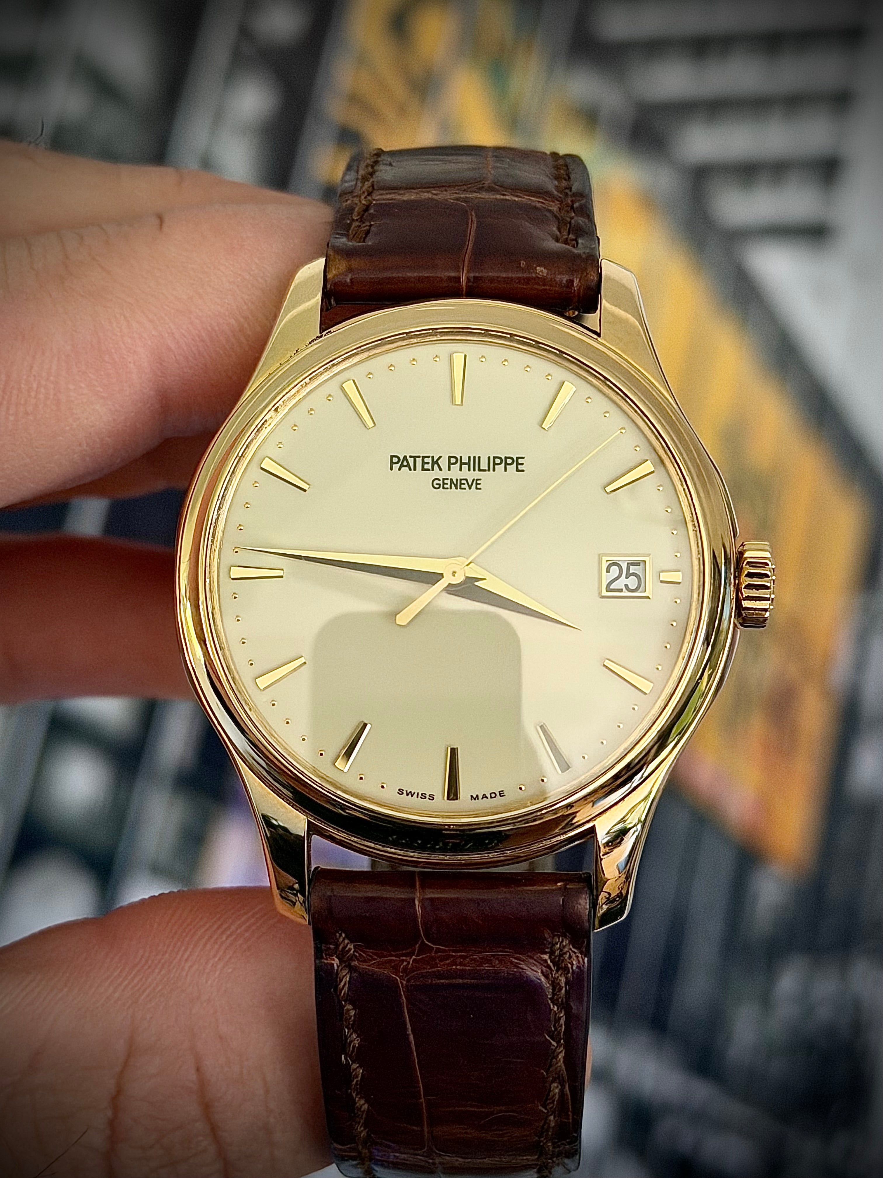 2013 PATEK PHILIPPE CALATRAVA, 5227J-001, 18CT YELLOW GOLD, FULL SET, PATEK SERVICED, ORIGINAL PURCHASE RECEIPT, INC GST