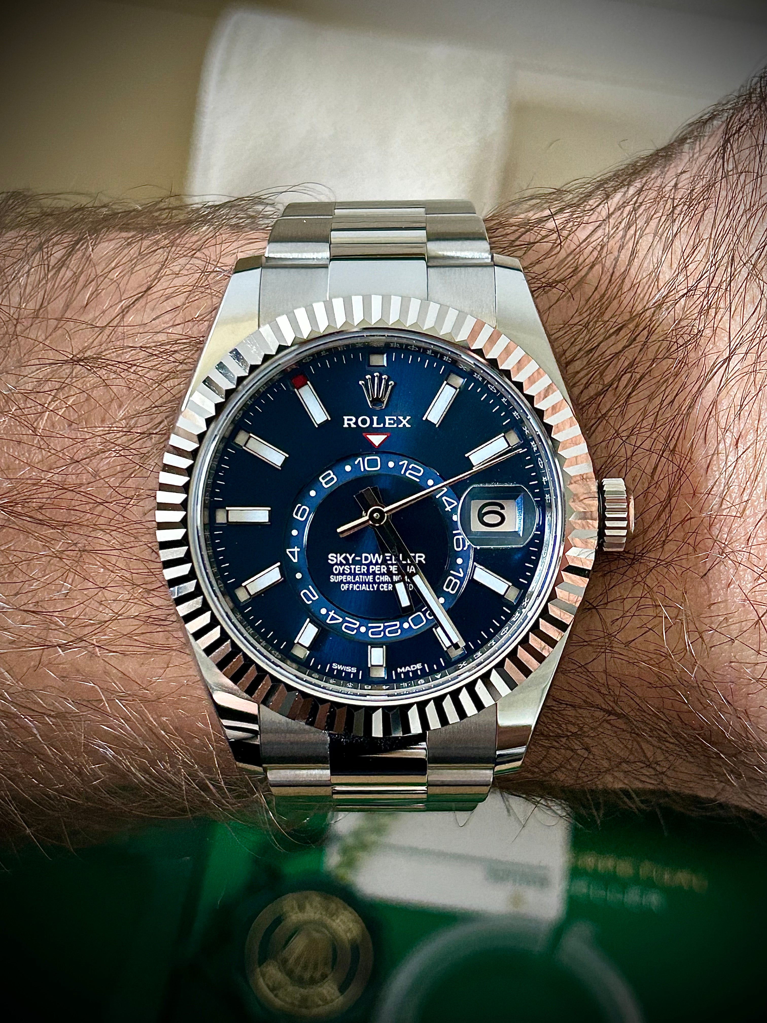 2021 ROLEX SKY DWELLER, BLUE DIAL, OYSTER, 326934, FULL SET, INC GST