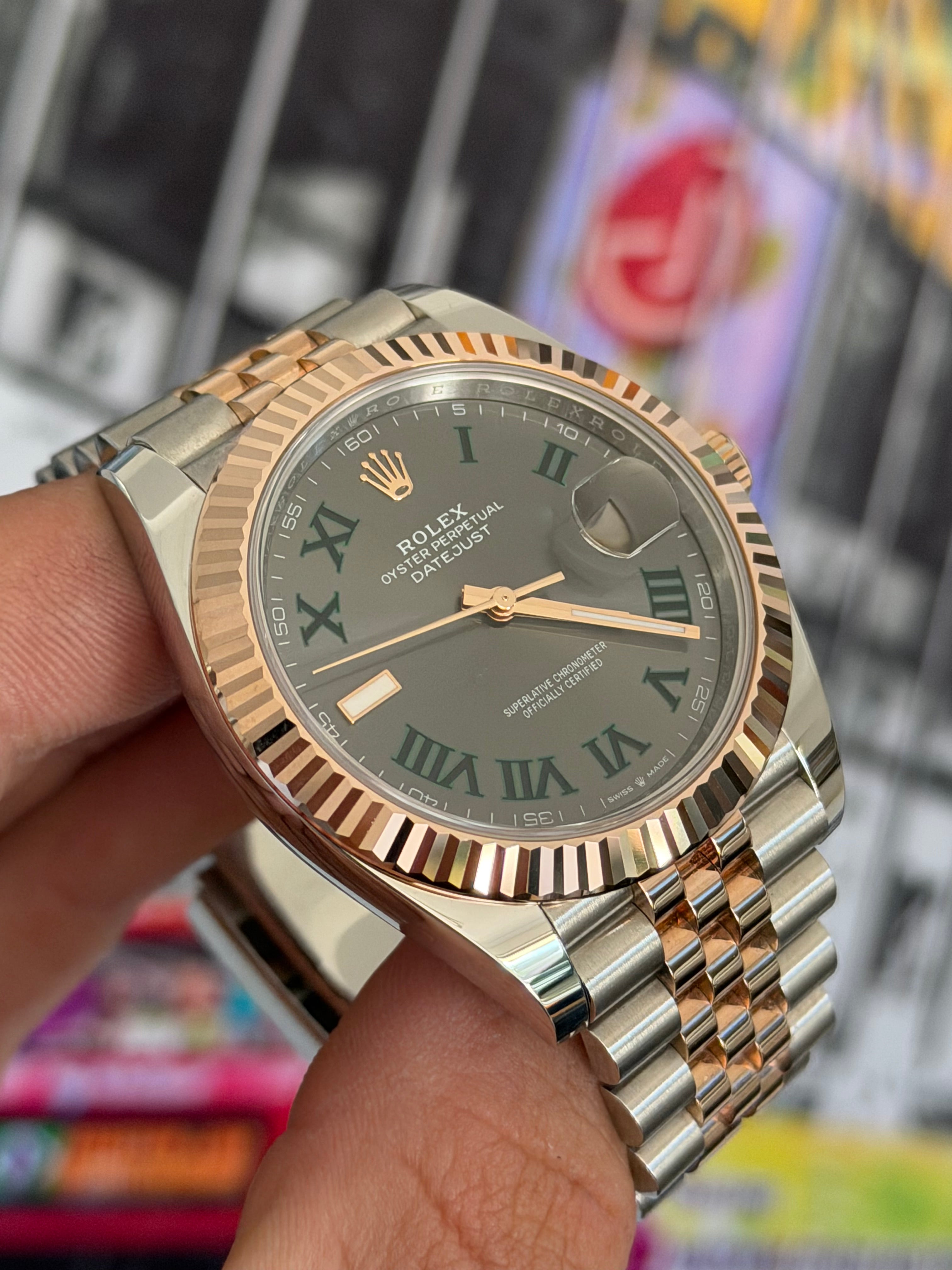 2025 ROLEX DATEJUST 41, WIMBLEDON, 126331, FULL SET, INC GST
