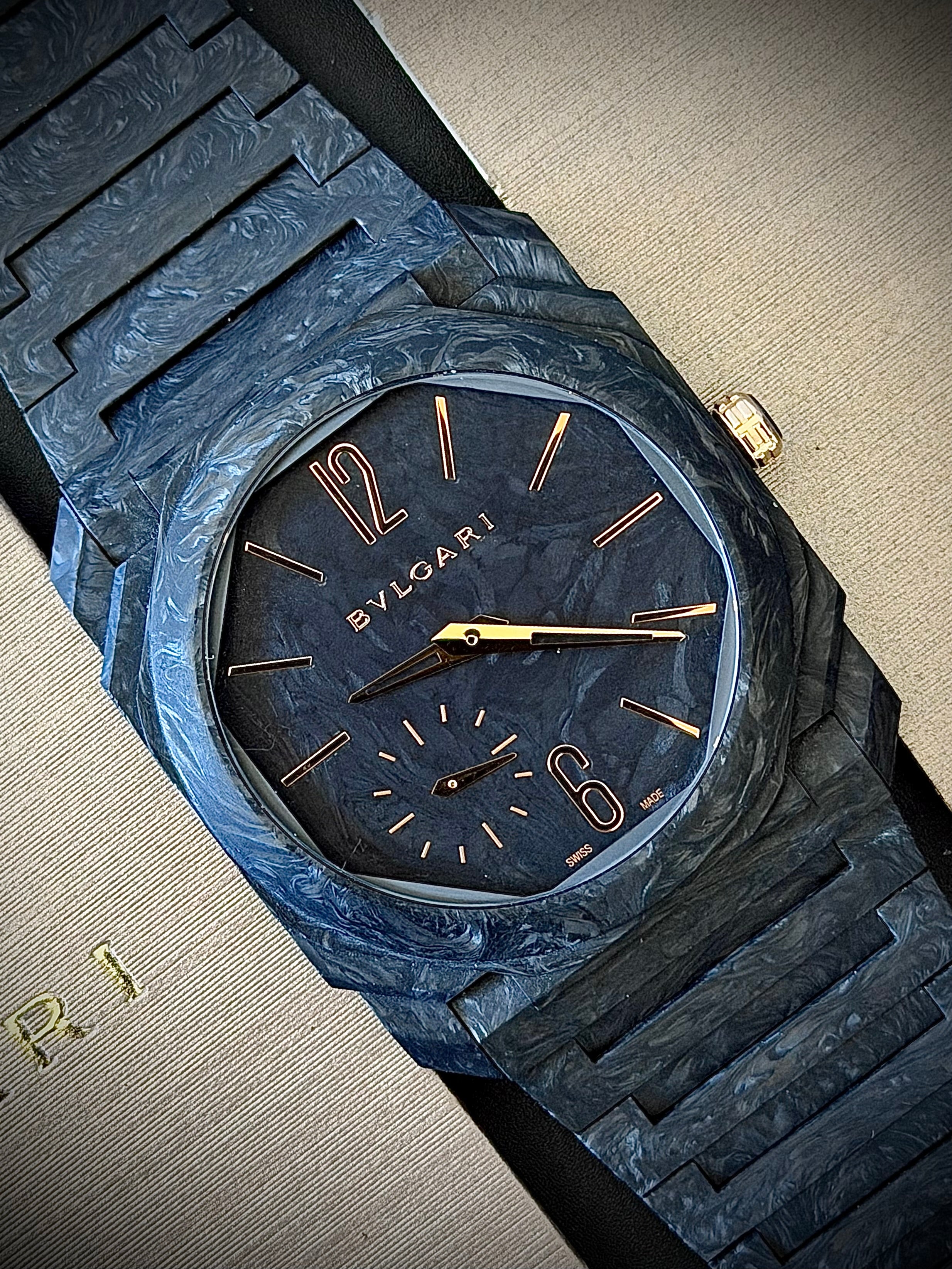 2023 BVLGARI OCTO FINISSIMO CARBON GOLD, 103779, FULL SET, INC GST