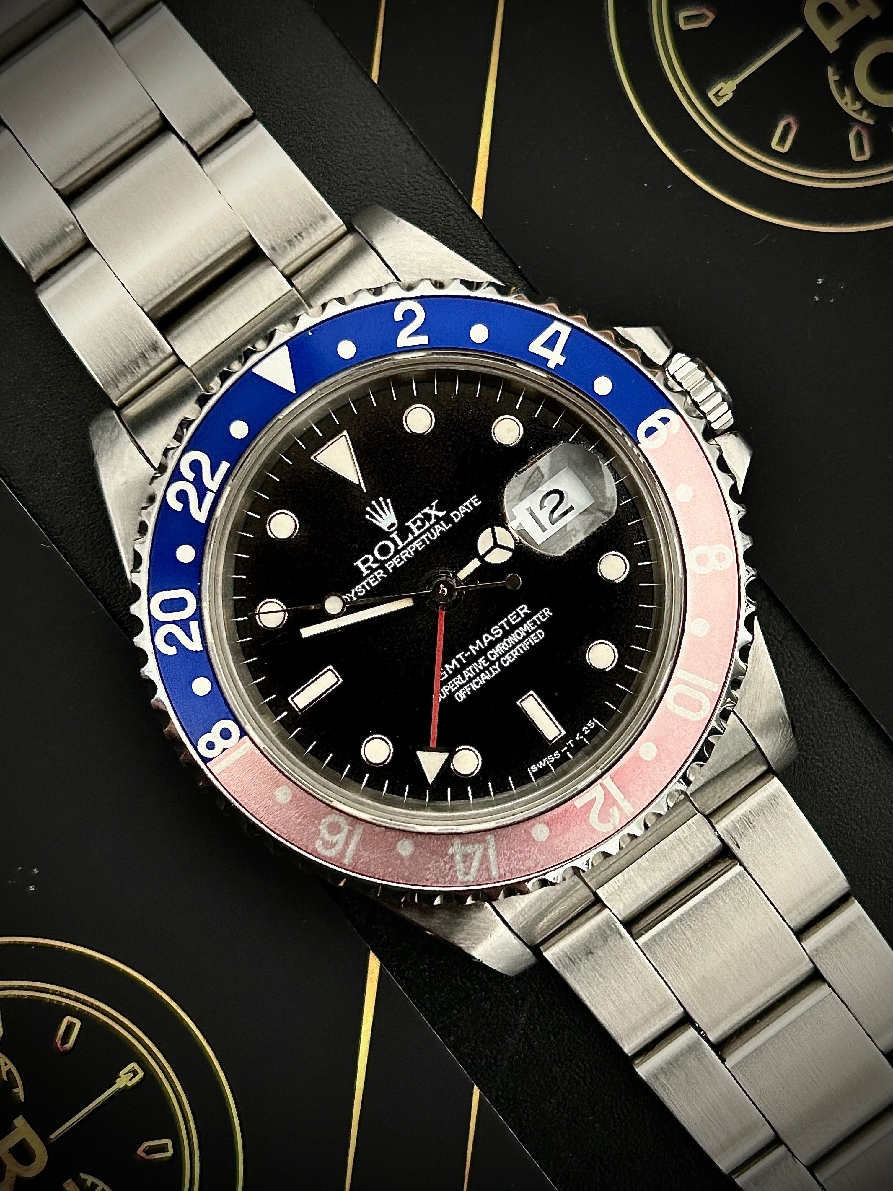 1991 ROLEX GMT MASTER, FADED PEPSI, 16700, WATCH AND BOX INC GST