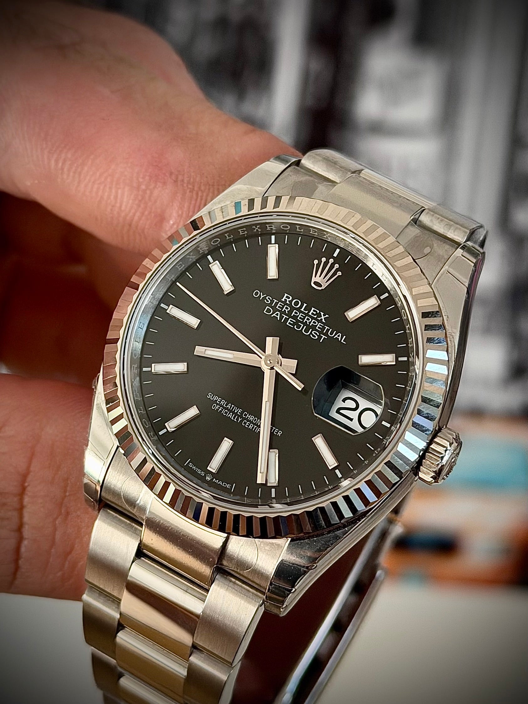 2025 ROLEX DATEJUST 36, 126234, BLACK DIAL, OYSTER BRACELET, BRAND NEW FULLY STICKERED, FULL SET, INC GST