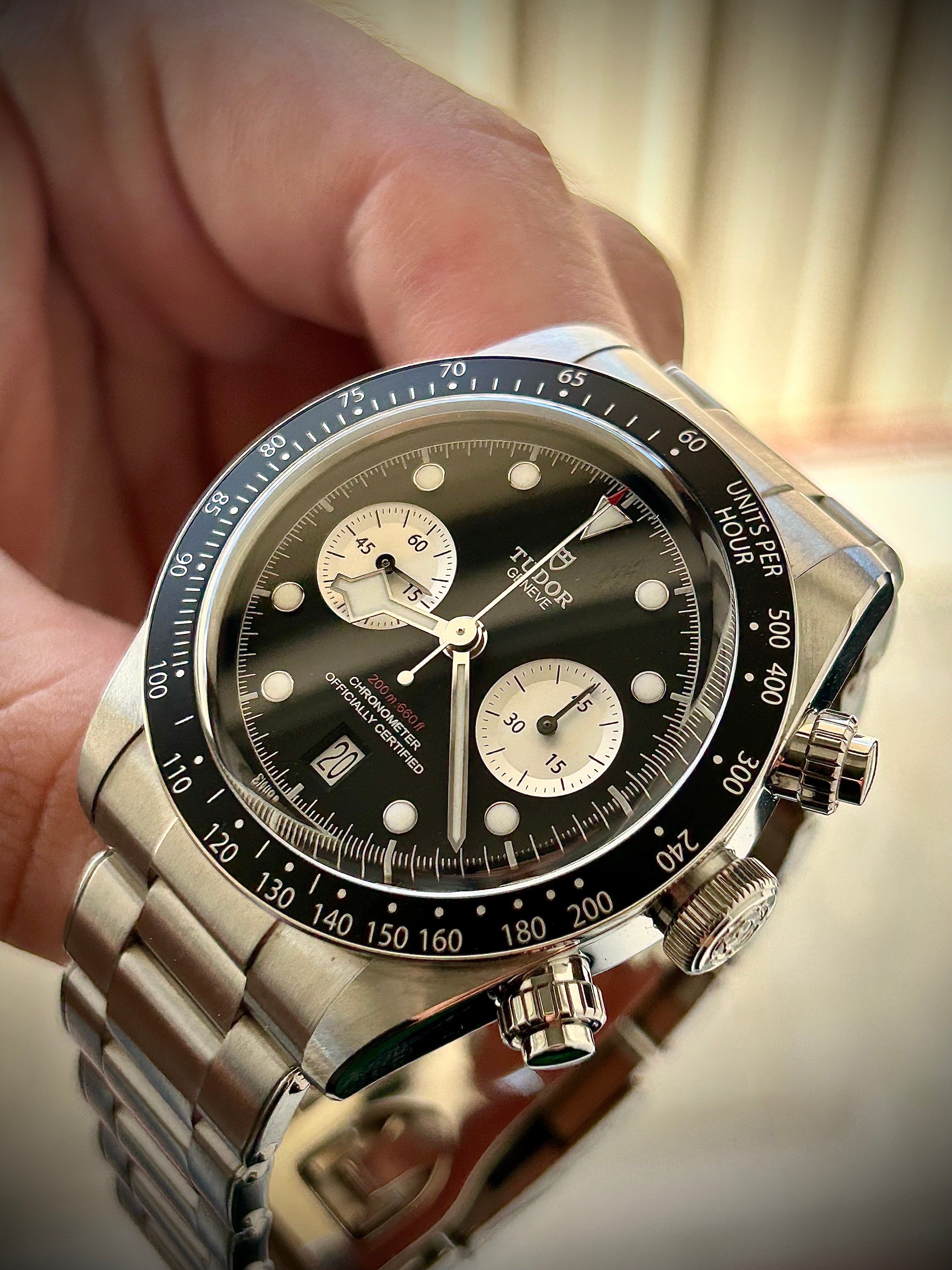 2021 TUDOR BLACK CHRONO “REVERSE PANDA”, FULL SET, INC GST