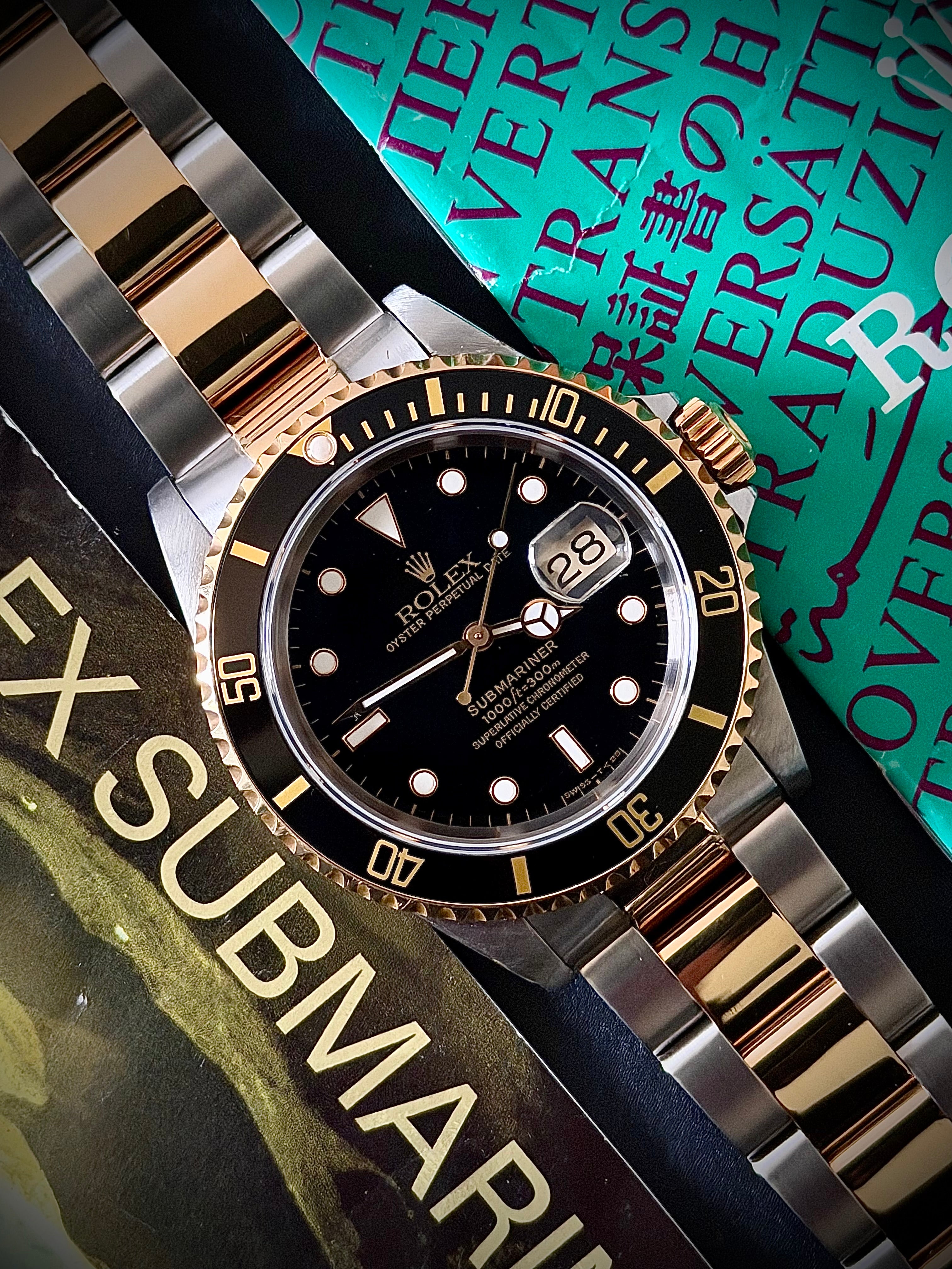 1995 ROLEX SUBMARINER DATE, 16613LN “BLACKSEY”, BOX & PAPERS, INC GST