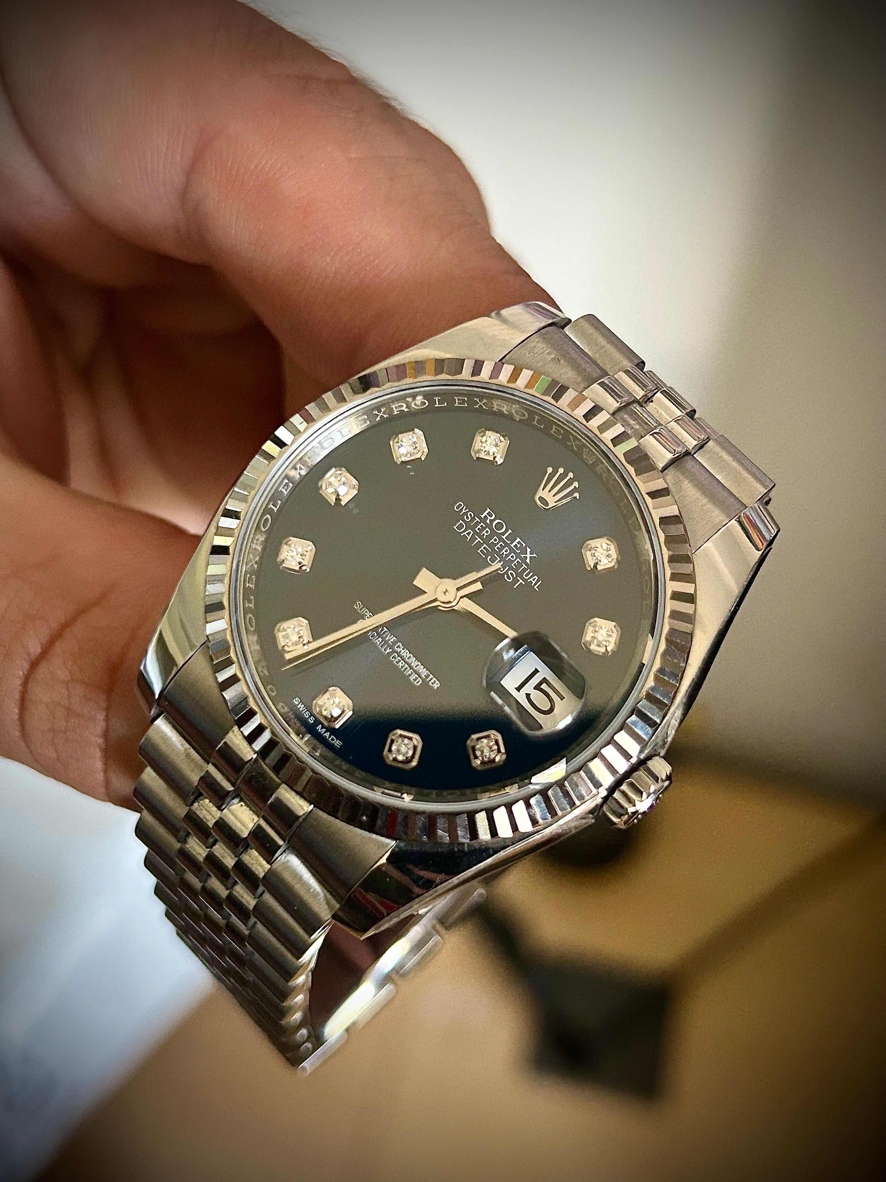 2017 ROLEX DATEJUST 36, 116234, BLUE DIAMOND  DIAL, FULL SET, INC GST