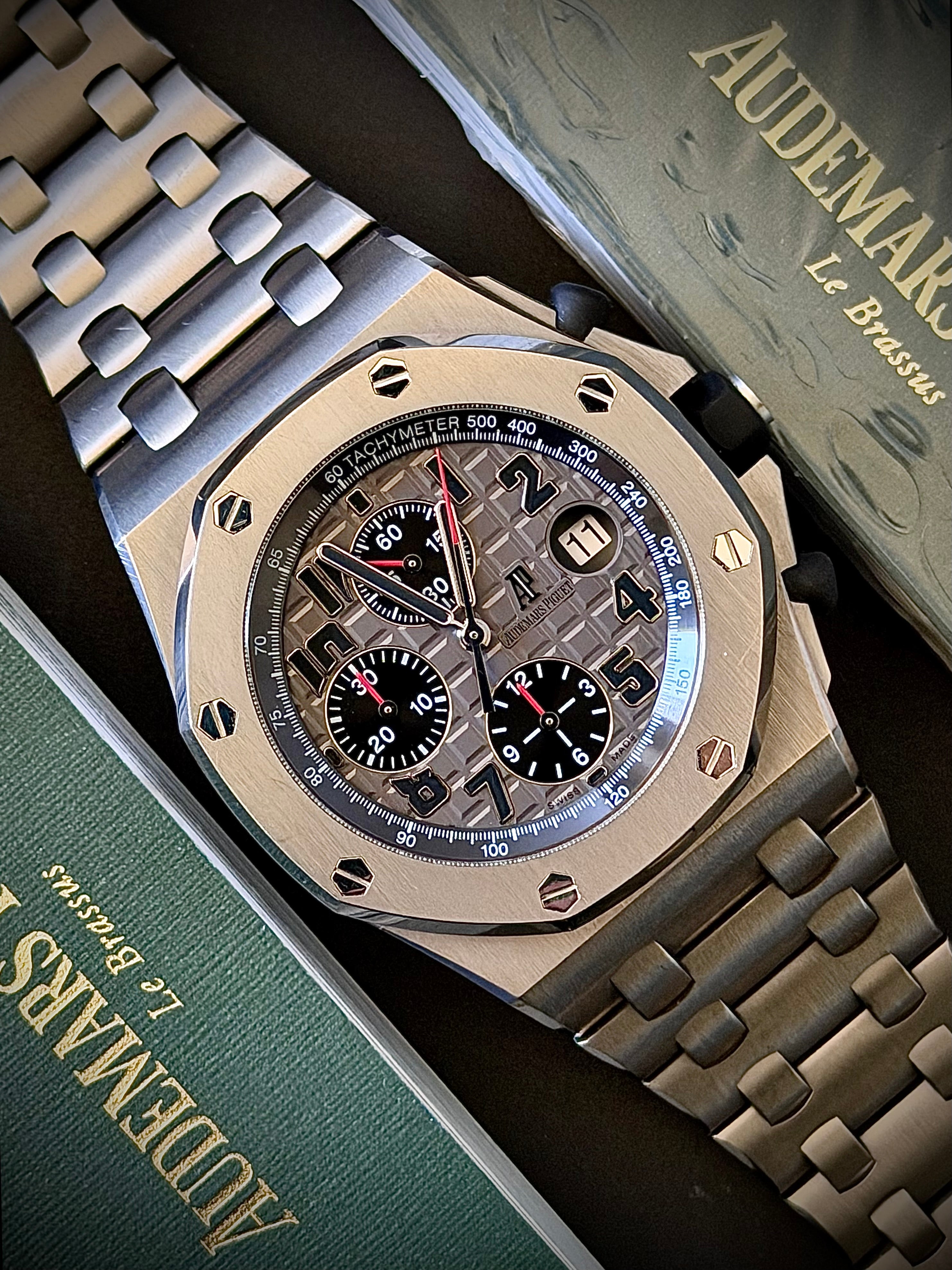 2013 AUDEMARS PIGUET ROYAL OAK OFFSHORE CHRONOGRAPH, 26170TI.OO.1000TI.01, TITANIUM BRACELET, FULL SET, INC GST