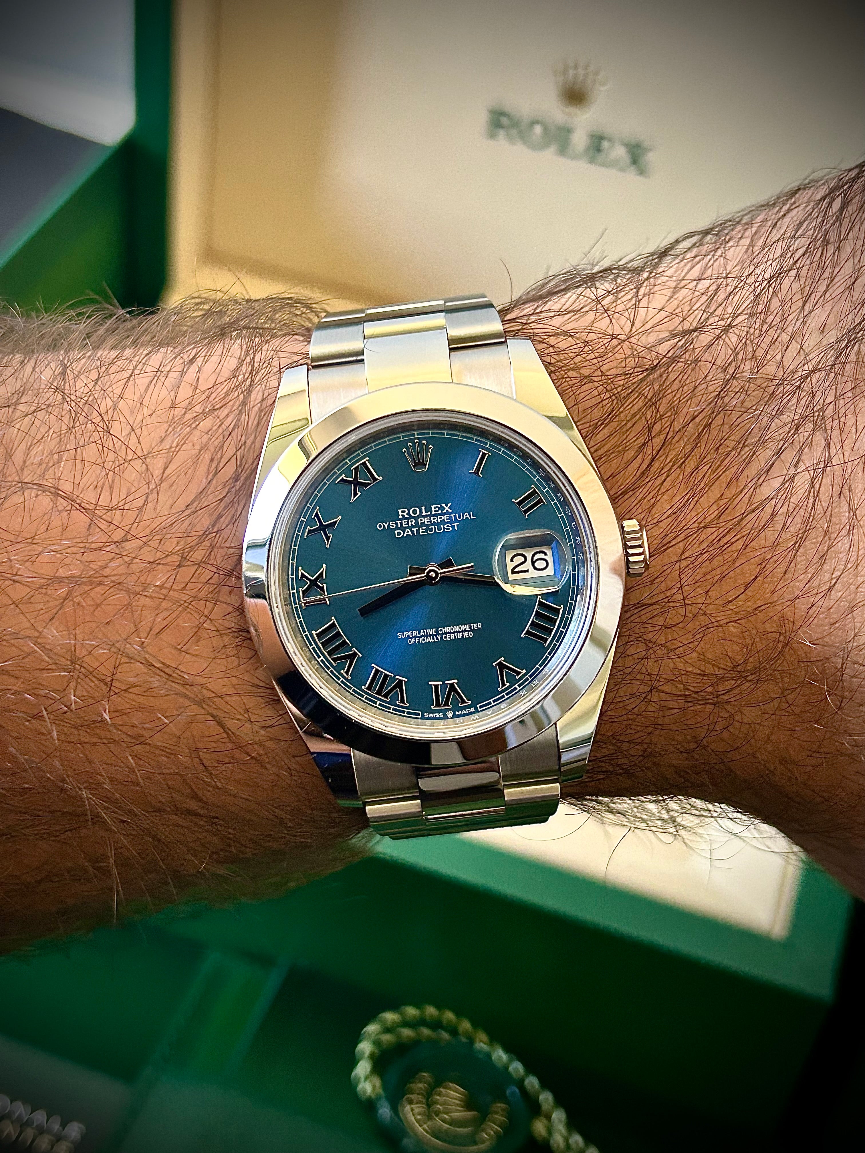 2025 ROLEX DATEJUST 41, 126300, AZZURO, FULL SET, INC GST