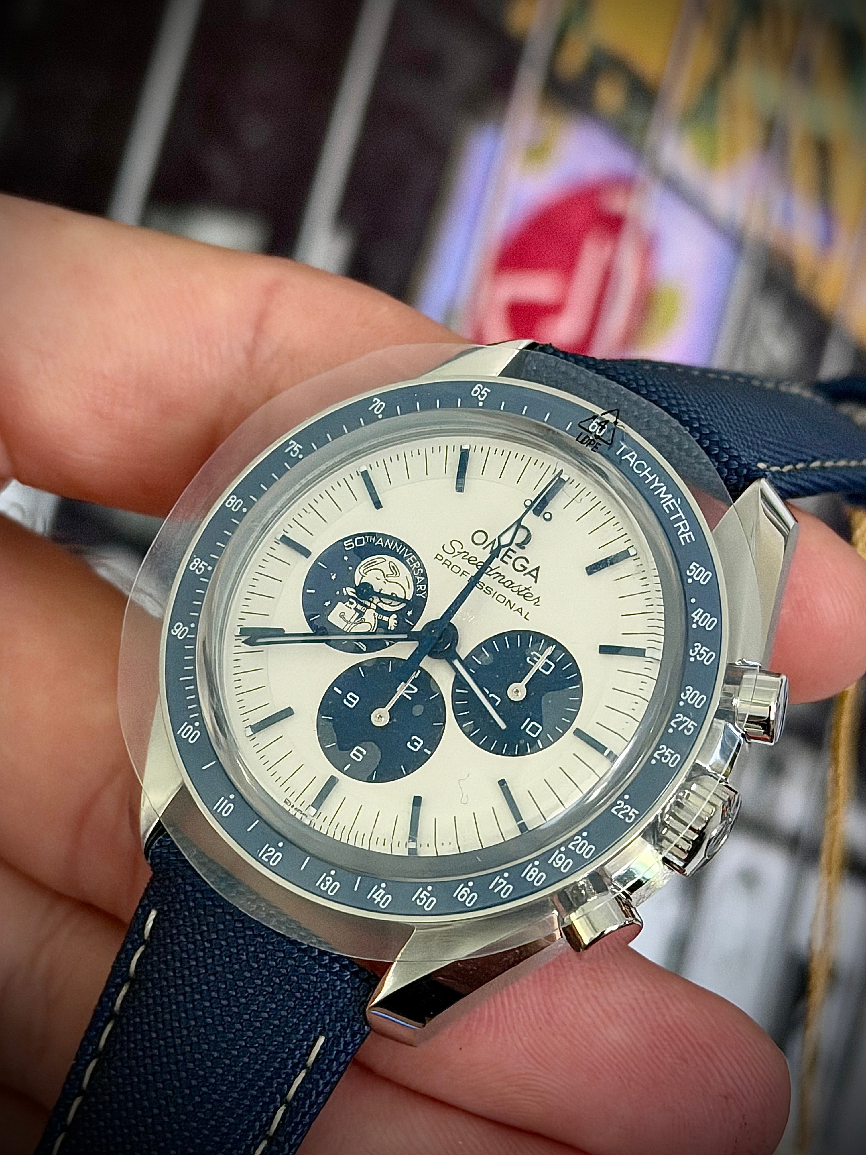 2026 OMEGA SPEEDMASTER SILVER SNOOPY AWARD 50TH ANNIVERSARY, BRAND NEW UNWORN, STICKERED, FULL SET, INC GST