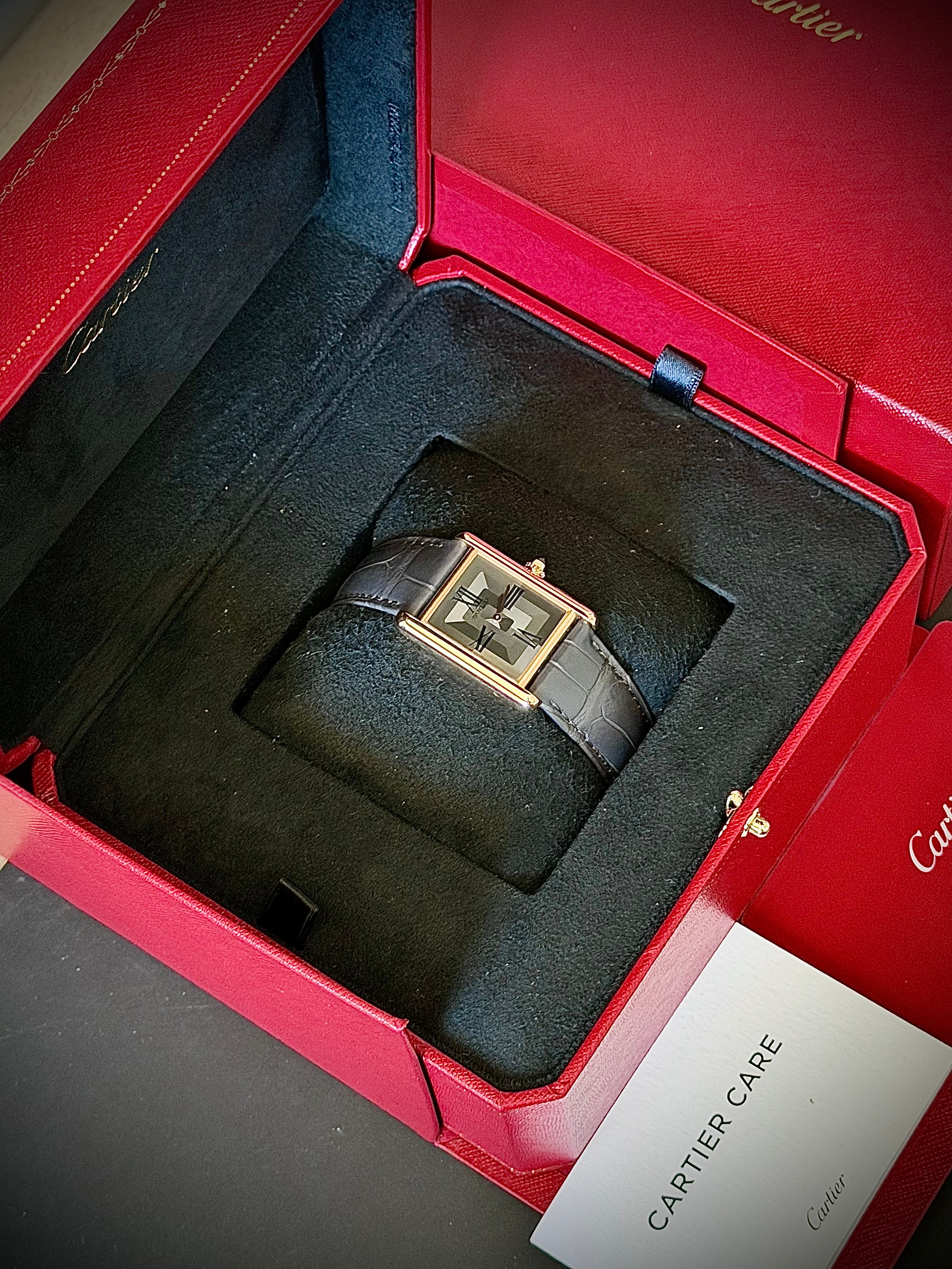 2023 CARTIER TANK LOUIS CARTIER LARGE, WGTA0092, 18K ROSE GOLD, LIMITED TO 1000, FULL SET, INC GST