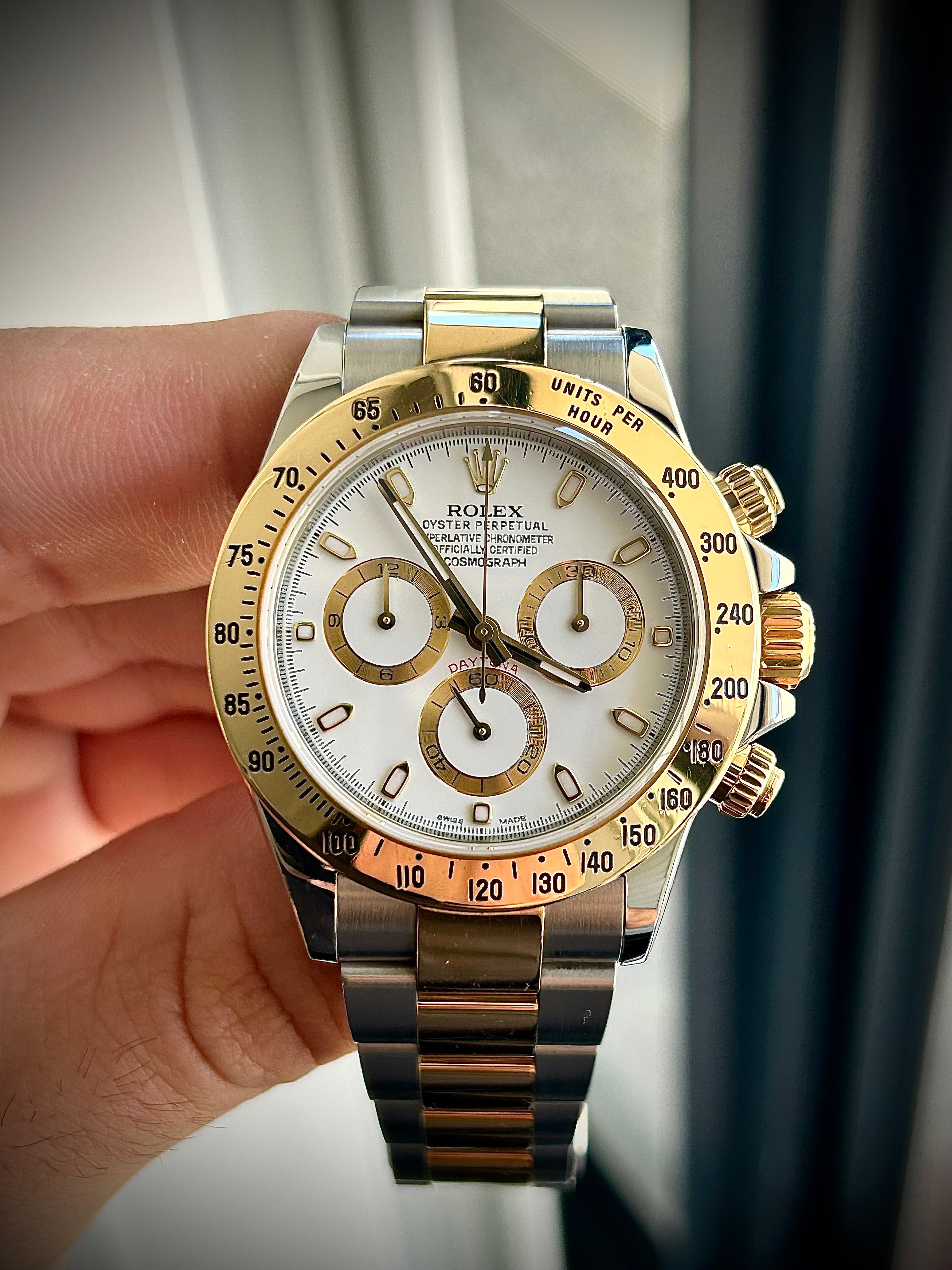 2017 ROLEX COSMOGRAPH DAYTONA TWO TONE, WHITE DIAL, 116523, FULL SET, INC GST