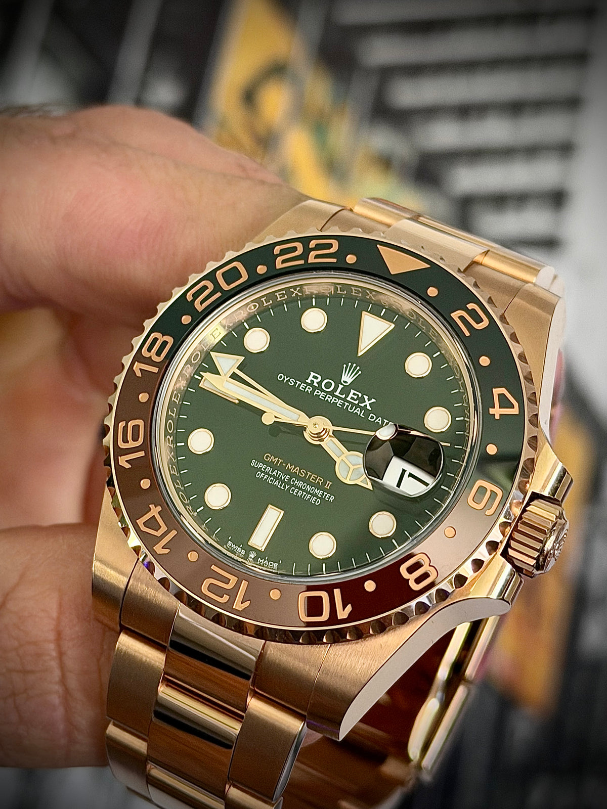 2020 ROLEX GMT-MASTER II “ROOT BEER”, 126715CHNR, 18CT EVEROSE GOLD, FULL SET, EXCELLENT CONDITION, INC GST