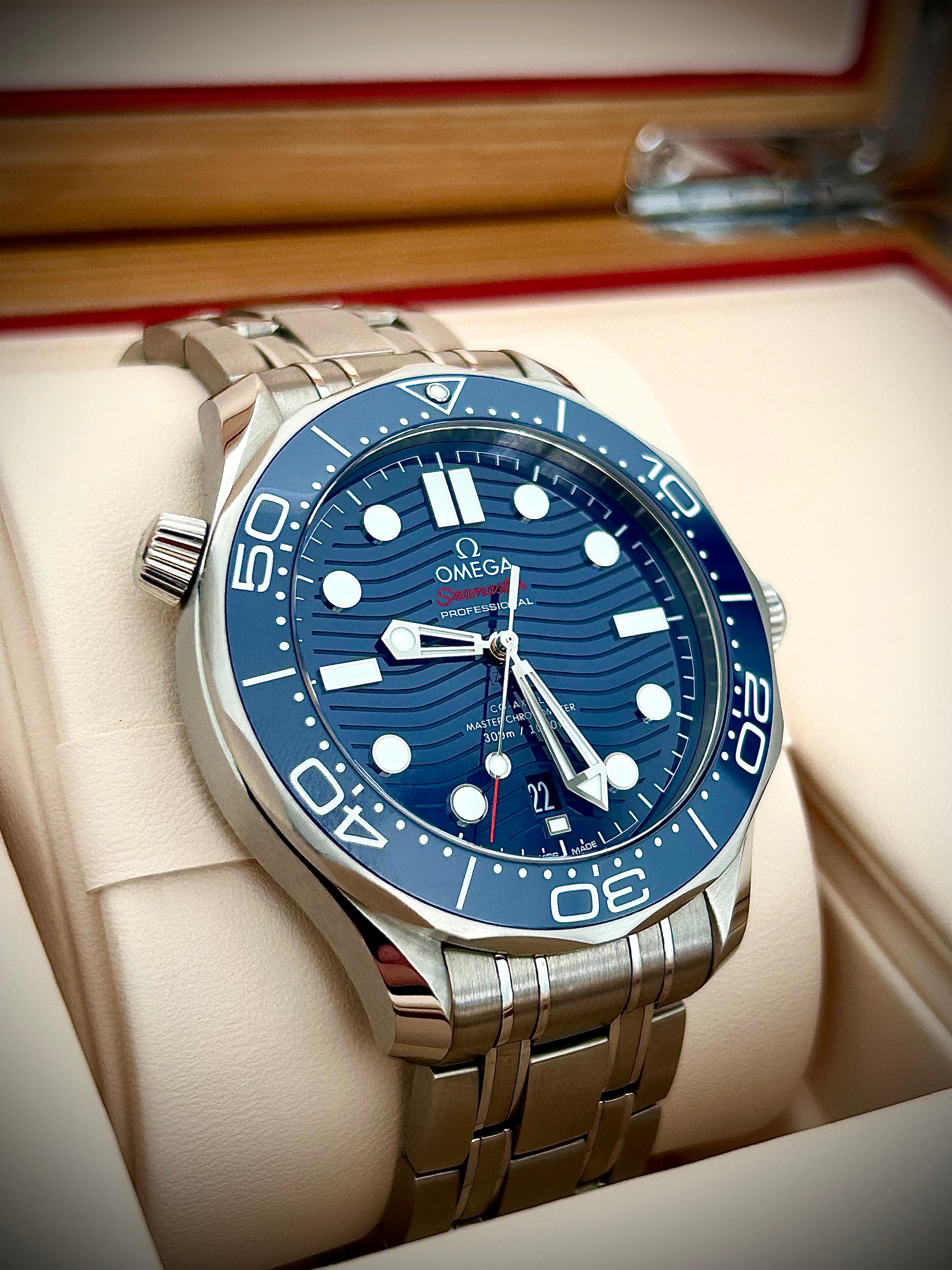 2024 OMEGA SEAMASTER 300, BLUE DIAL, FULL SET, INC GST