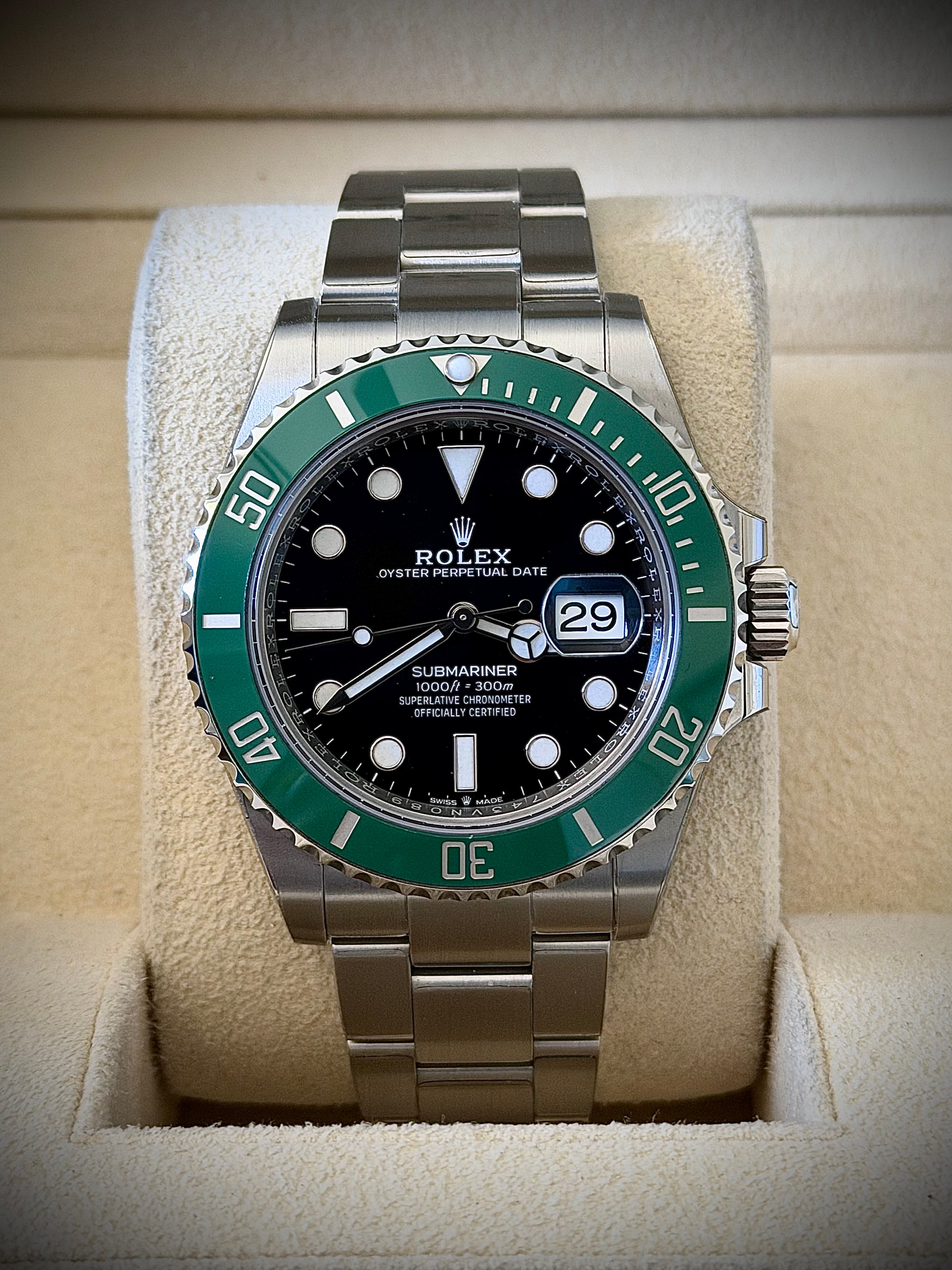 2022 ROLEX SUBMARINER DATE, STARBUCKS, MINT FULLY STICKERED, 126610LV, STARBUCKS, FULL SET, INC GST