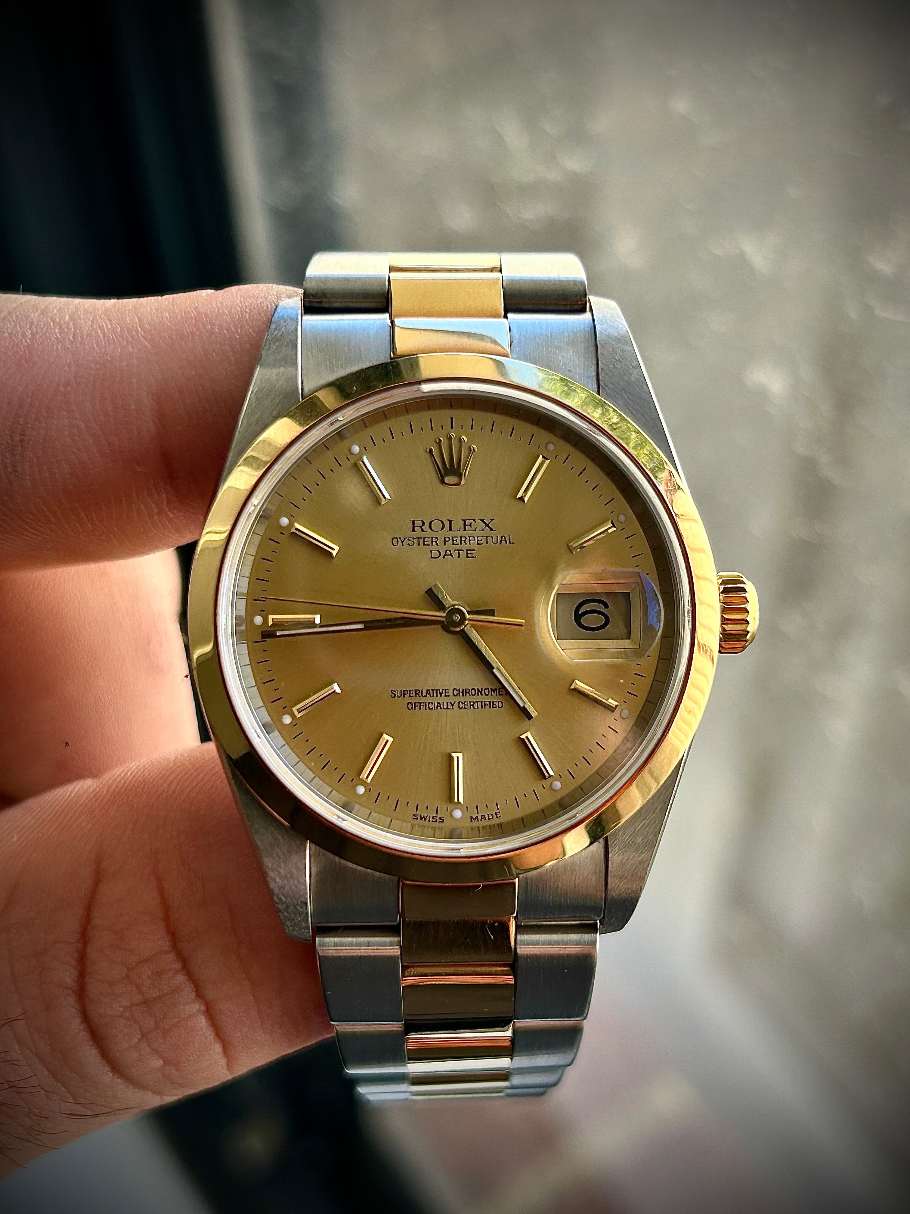 2006 ROLEX OYSTER PERPETUAL DATE 34MM, TWO TONE, 15203, FULL SET, RSC SERVICE, INC GST