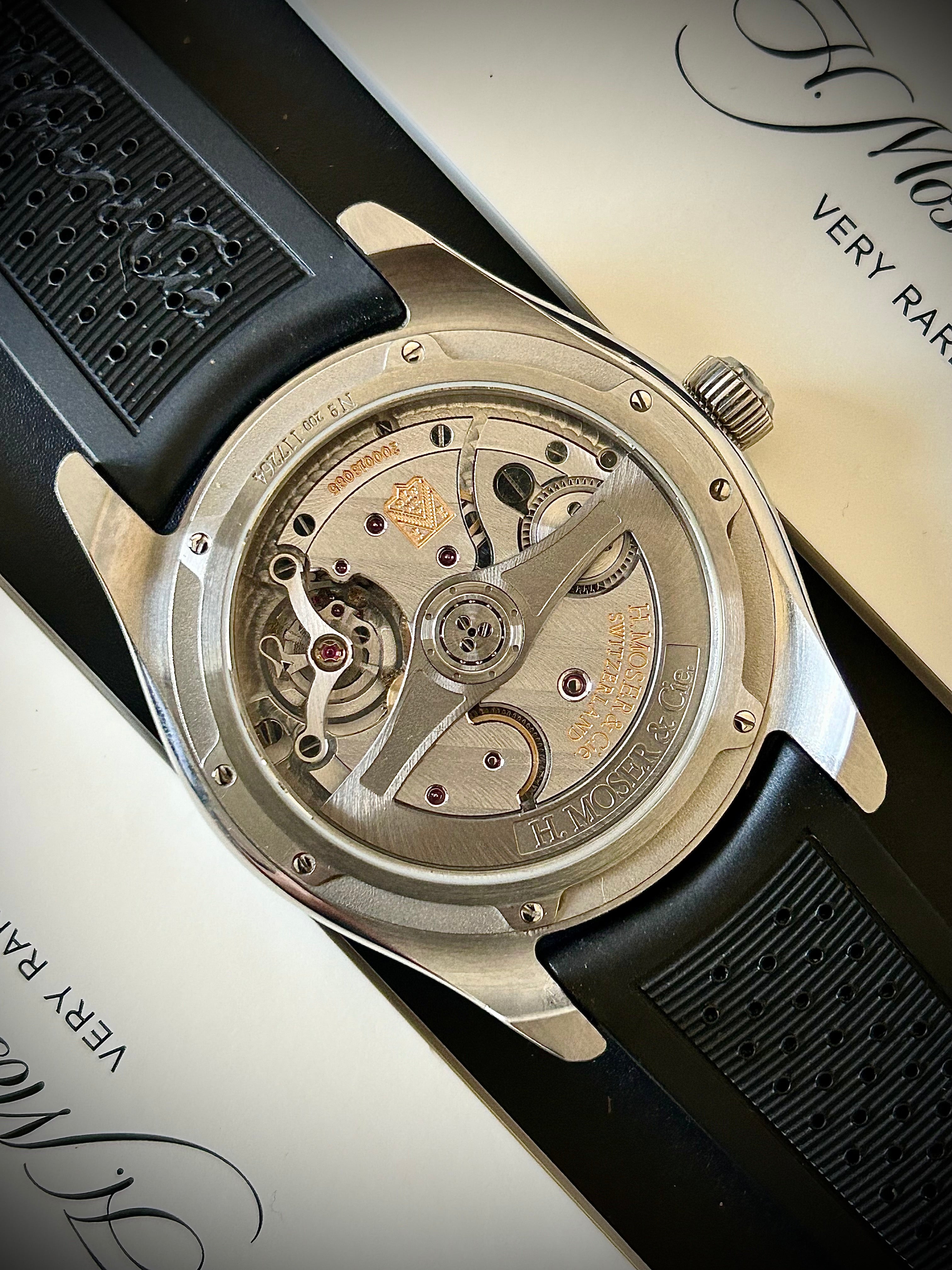 2018 H. MOSER & CIE PIONEER CENTRE SECONDS, 3200-100, FULL SET, INC GST
