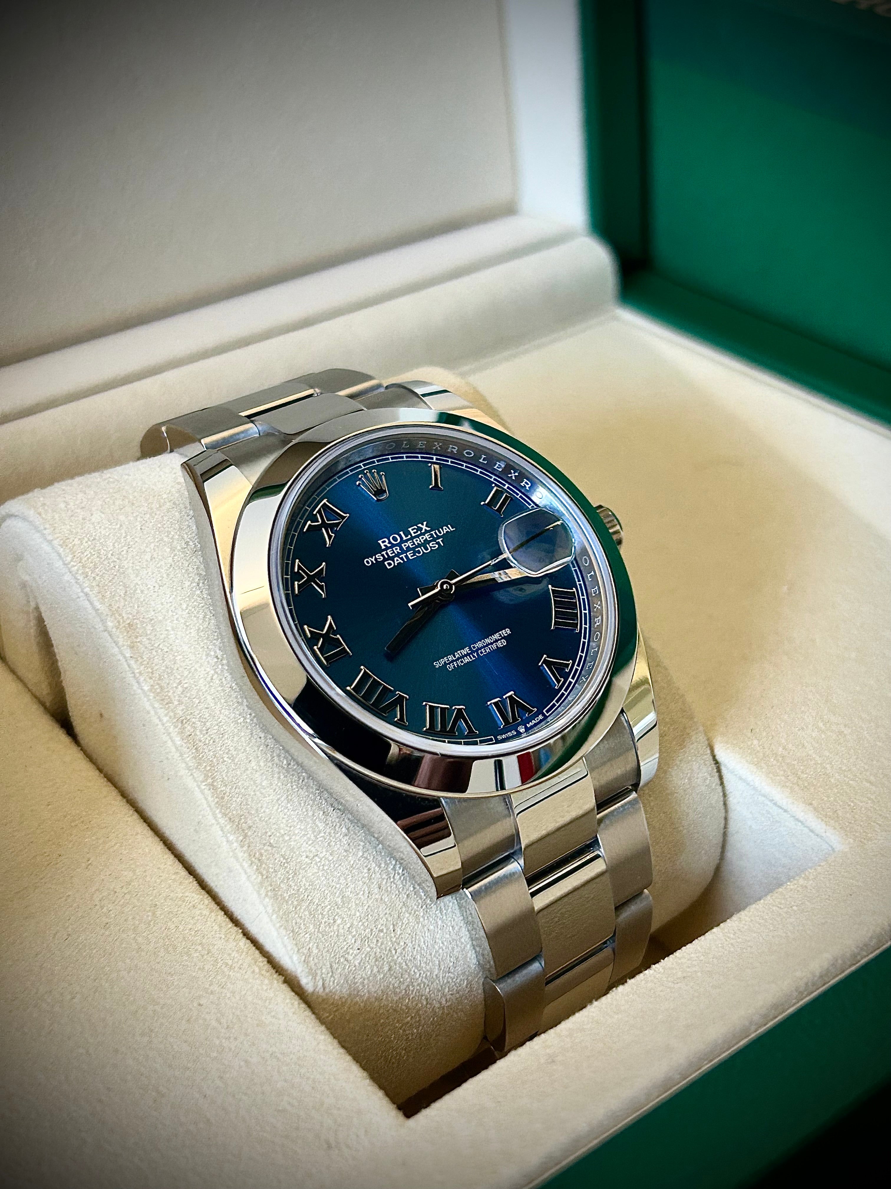 2025 ROLEX DATEJUST 41, 126300, AZZURO, FULL SET, INC GST