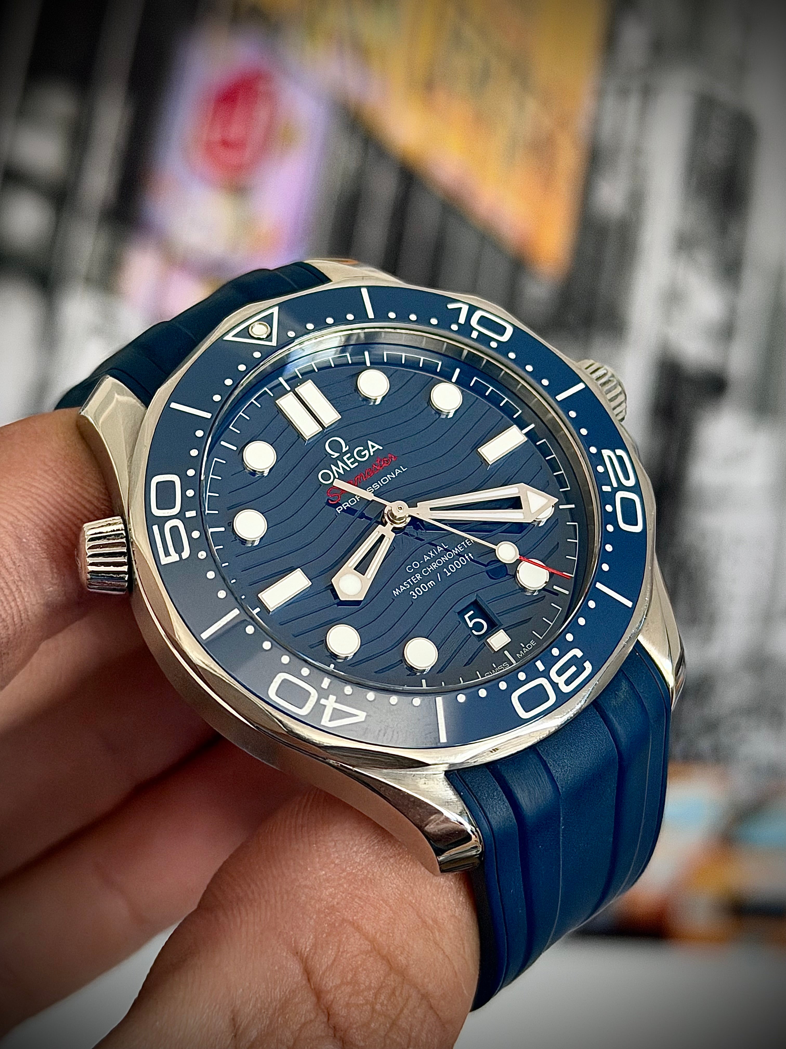 2022 OMEGA SEAMASTER 300, BLUE DIAL, FULL SET, INC GST