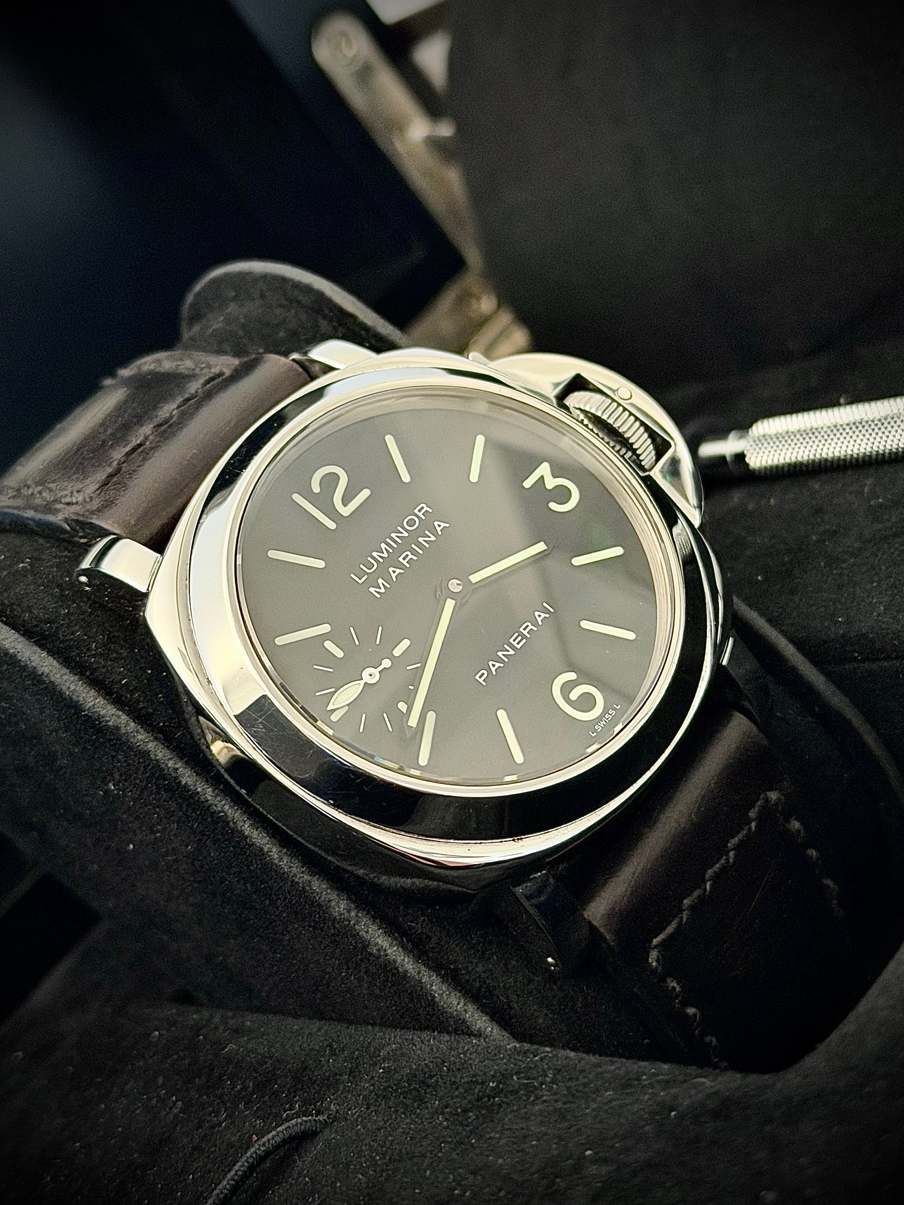 2001 PANERAI LUMINOR MARINA, PAM00001, FULL SET, RECENTLY SERVICED, INC GST