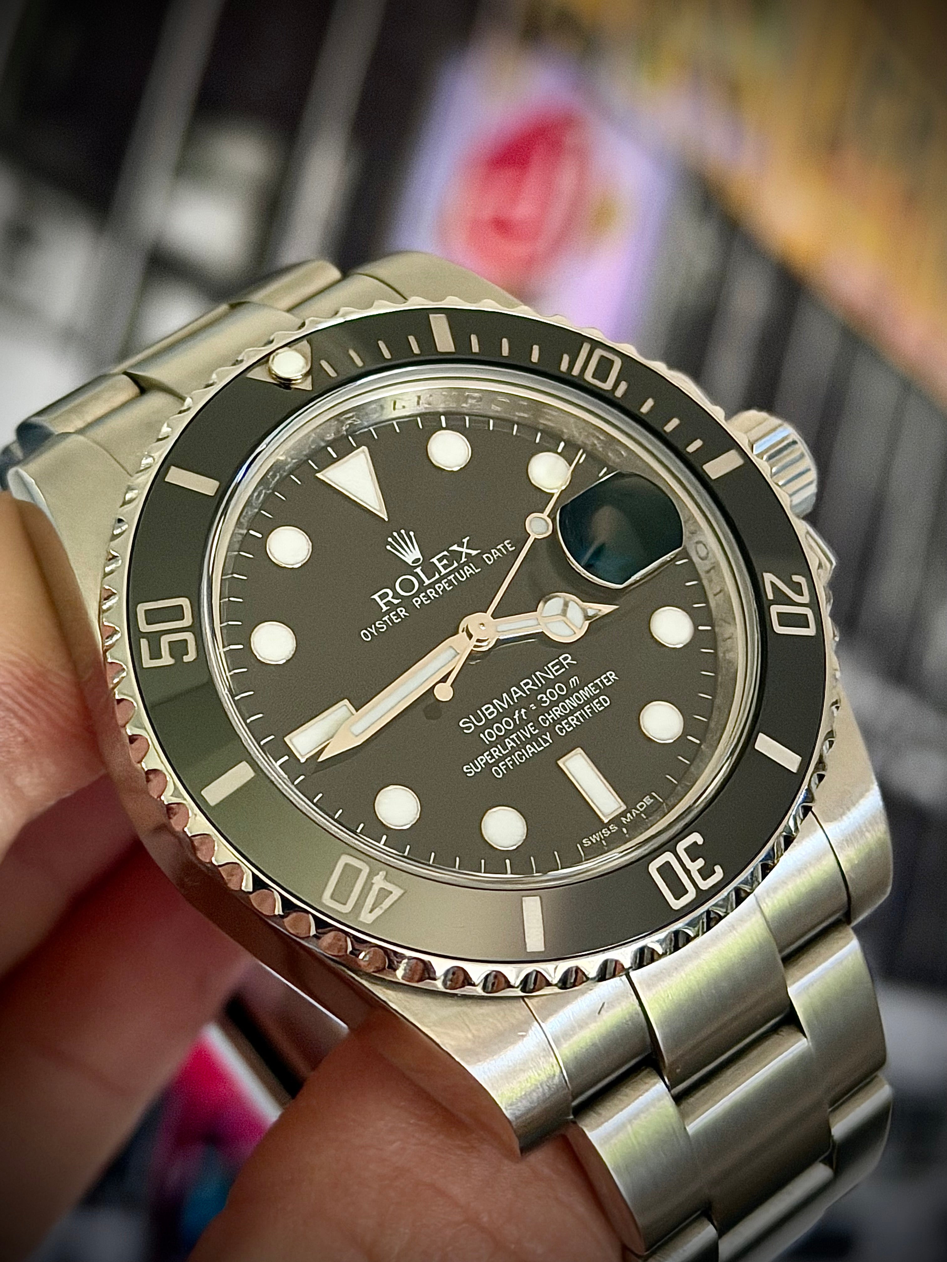 2010 ROLEX SUBMARINER DATE 116610LN, BOX AND PAPERS, INC GST