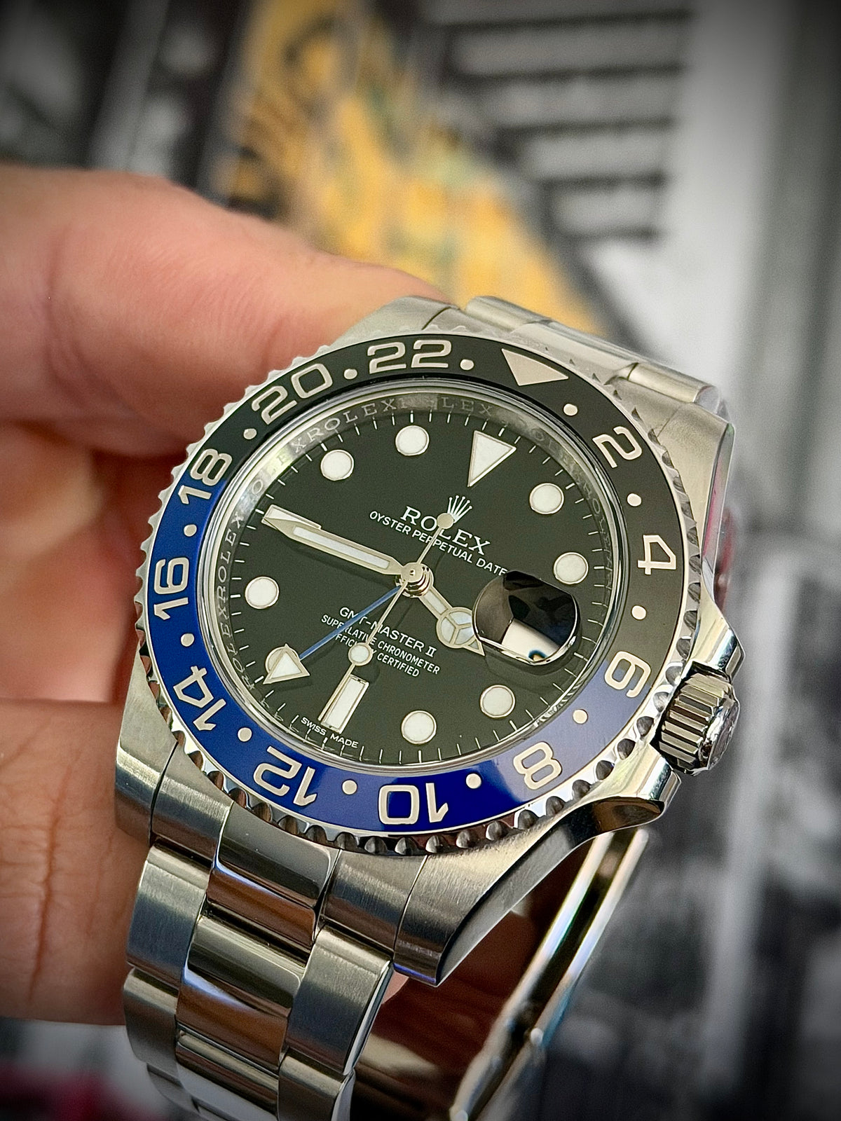 2014 ROLEX GMT-MASTER II “BATMAN”, 116710BLNR, BOX & PAPERS, EXCELLENT CONDITION, INC GST