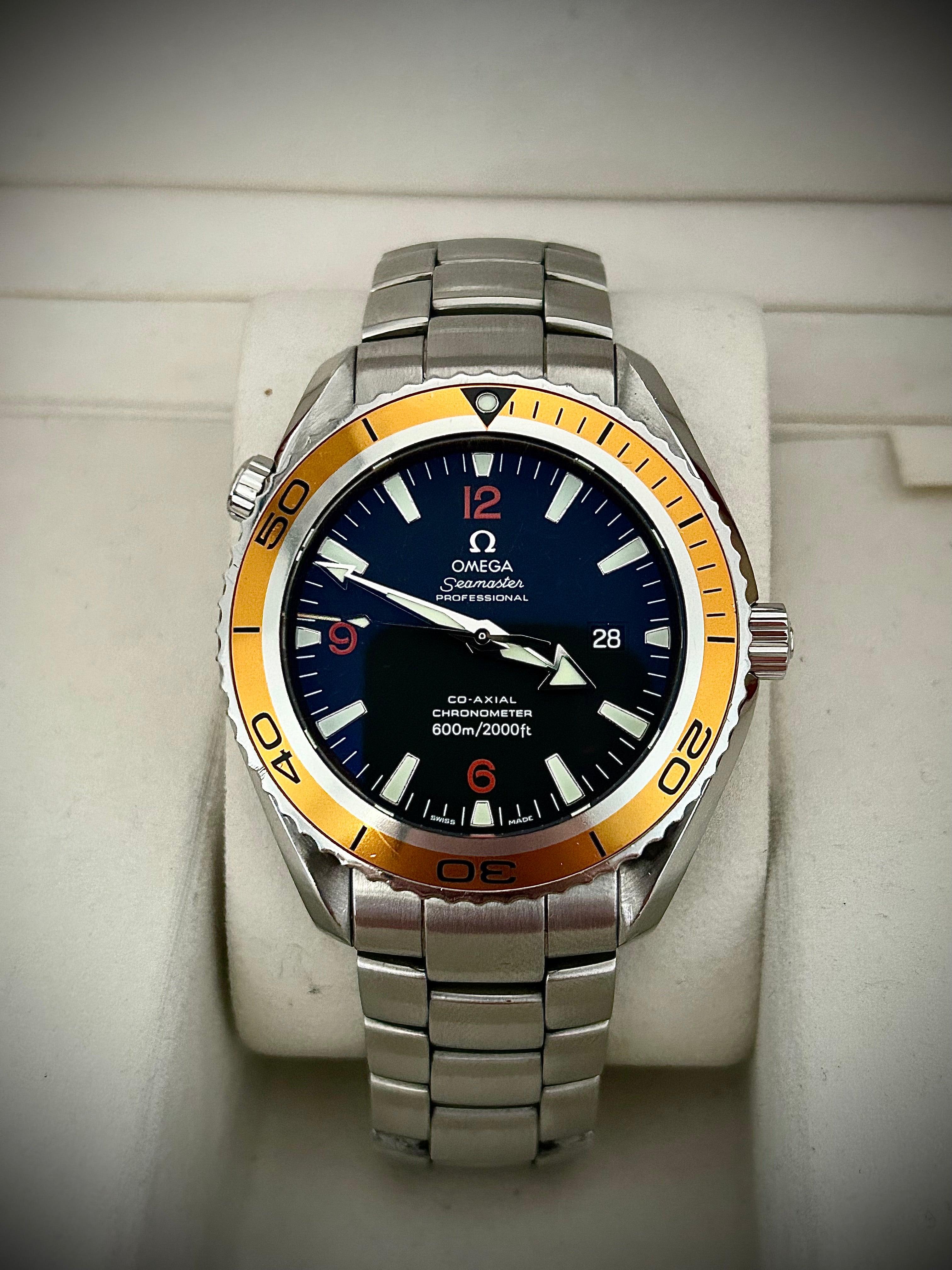 2008 OMEGA SEAMASTER PLANET OCEAN CO AXIAL, FULL SET, INC GST