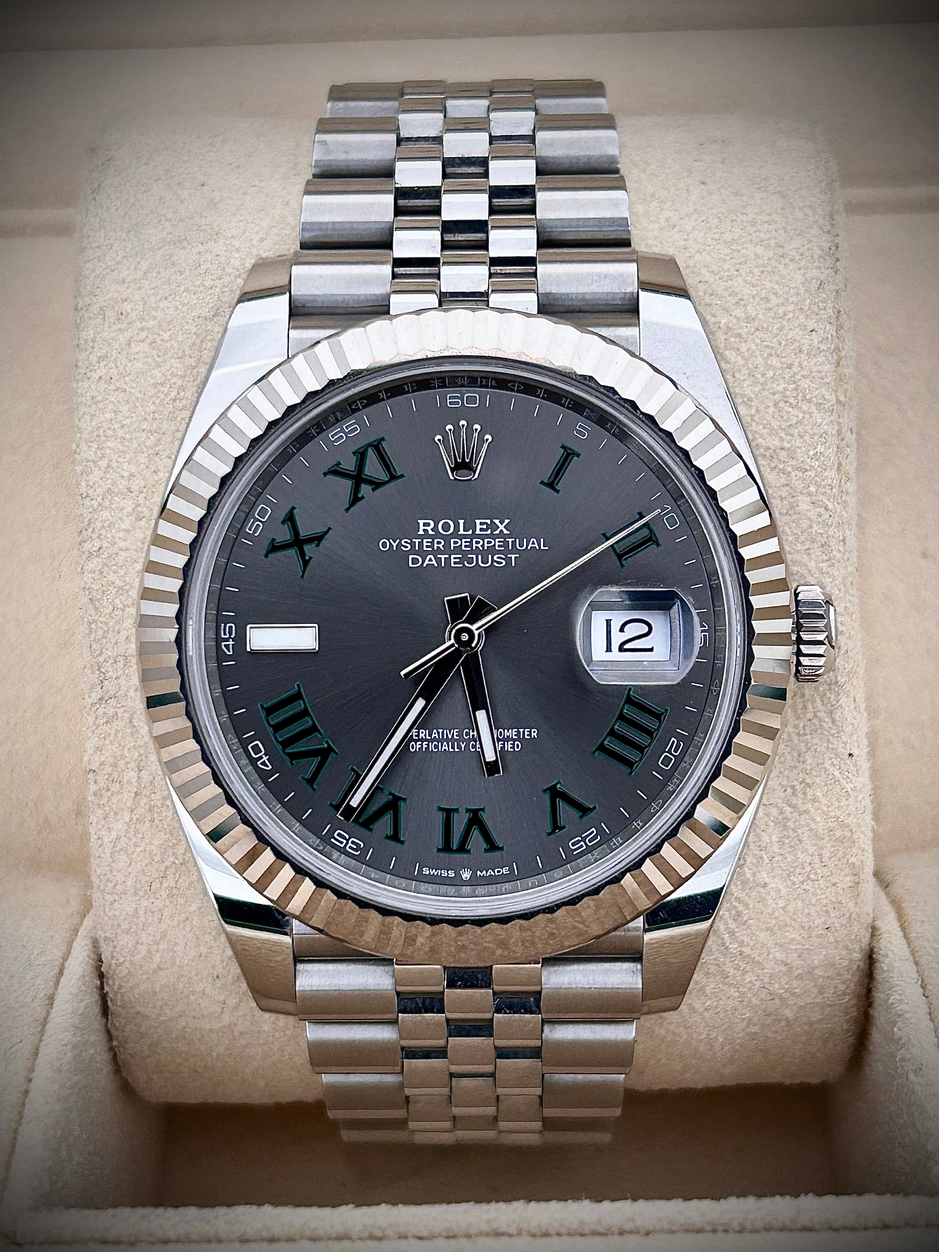 2024 ROLEX DATEJUST 41, WIMBLEDON, 126334, FULL SET, INC GST