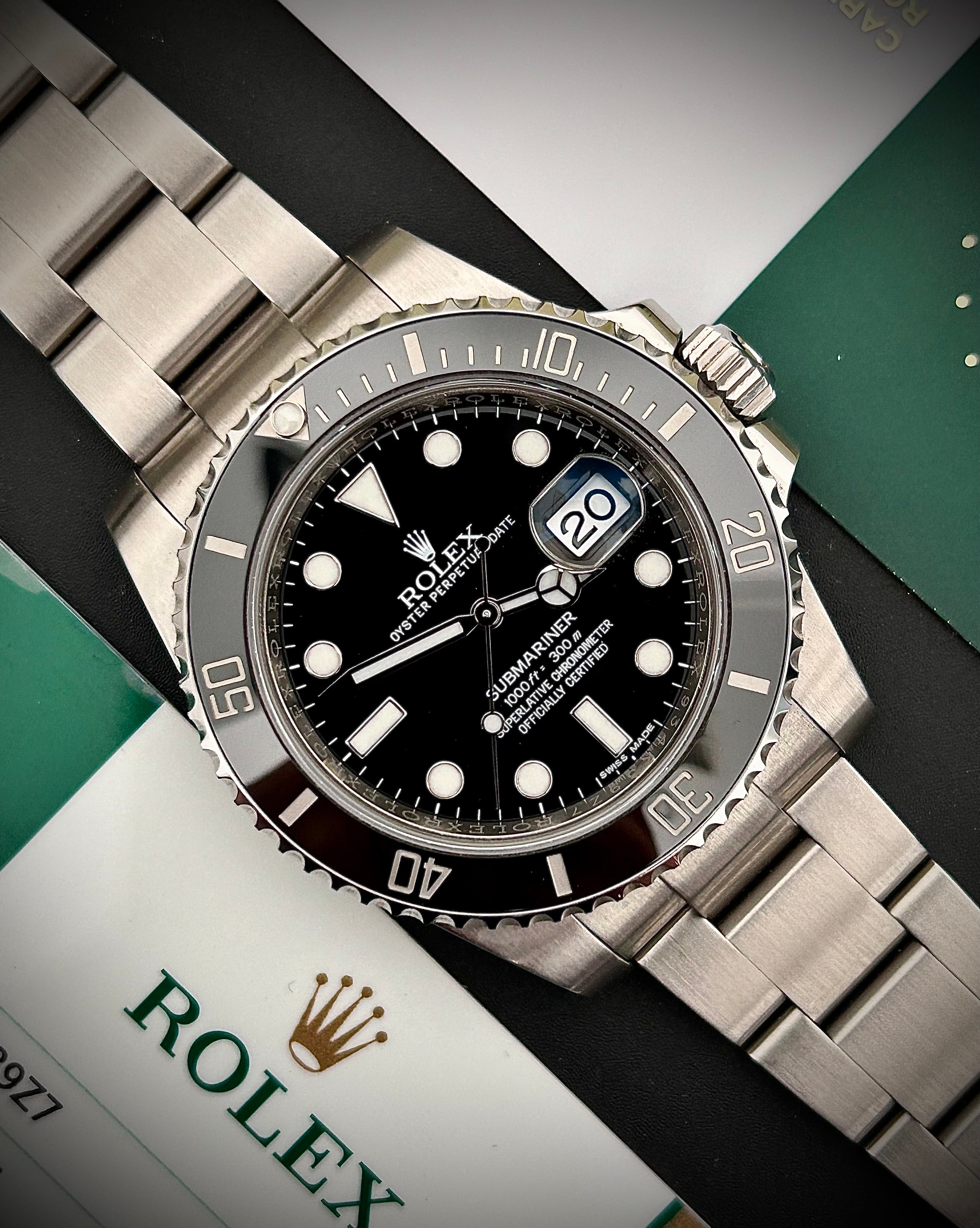 2016 ROLEX SUBMARINER DATE 116610LN, BOX AND PAPERS, WITH RSC, INC GST