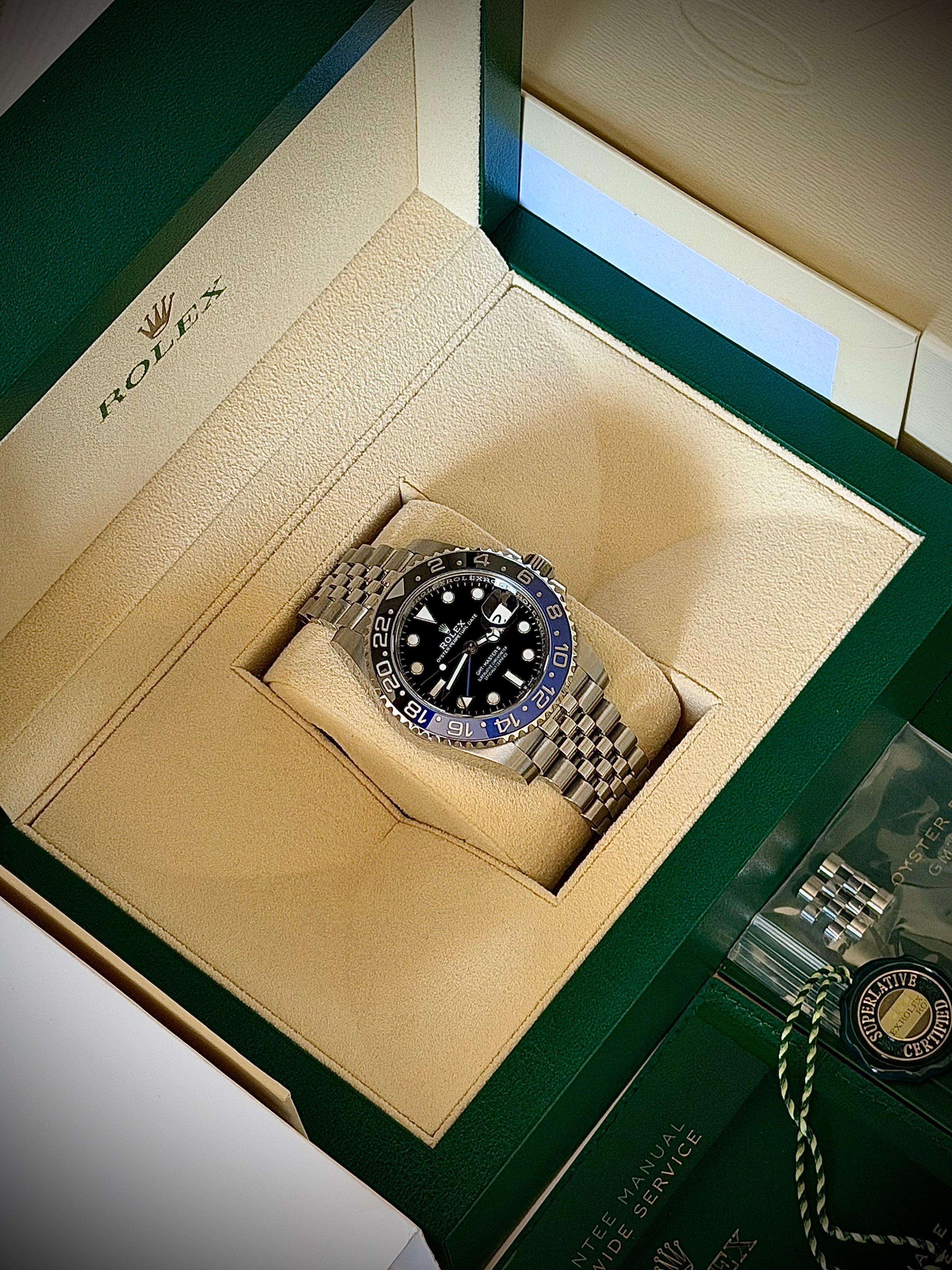 2024 ROLEX GMT MASTER II, BATGIRL, 126710BLNR, FULL SET, INC GST